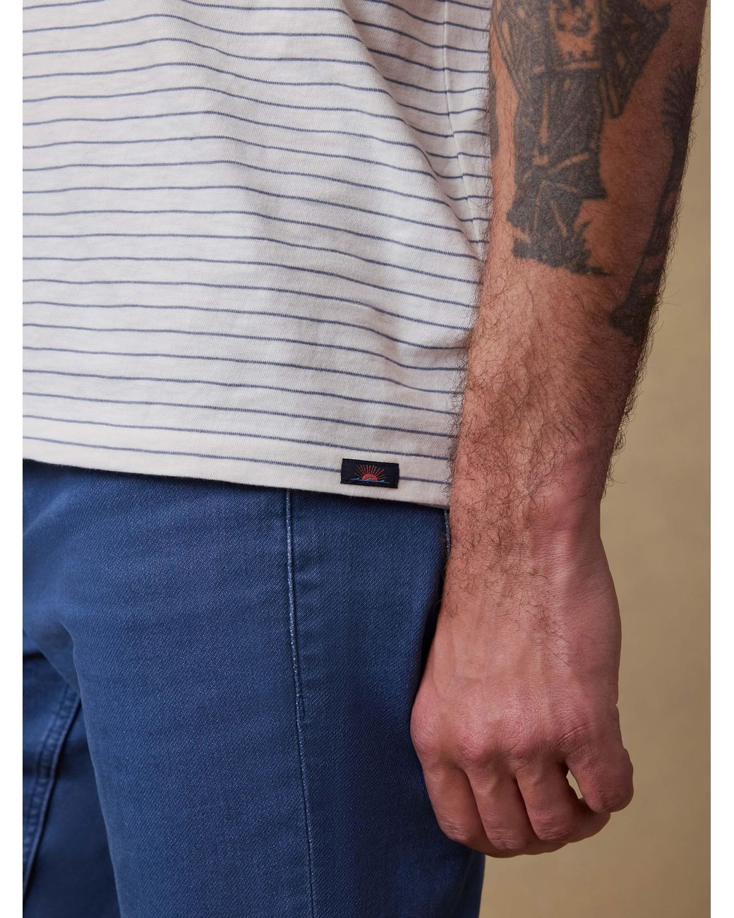 Faherty Brand Natural Sunwashed Regenerative T-Shirt for men