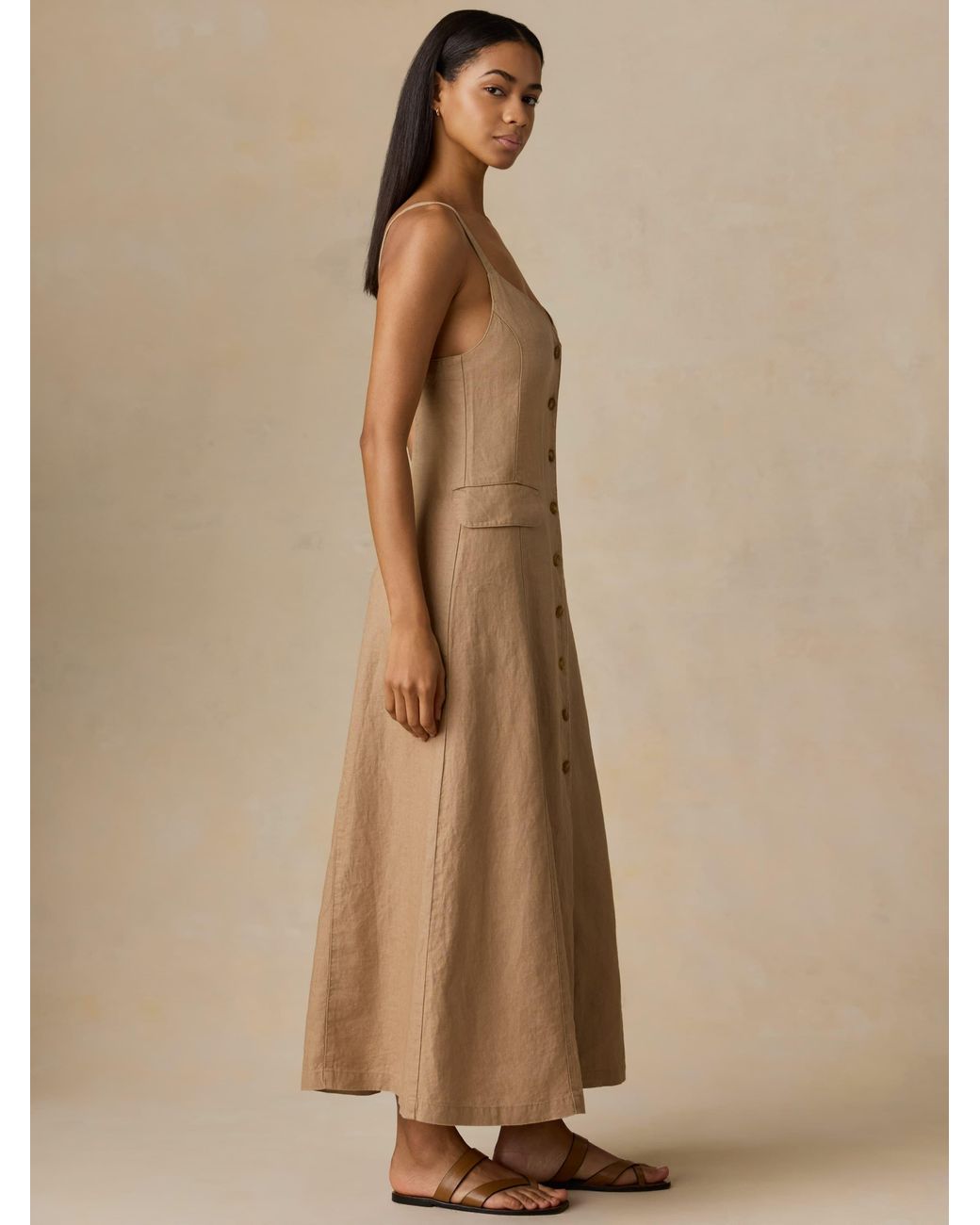 Faherty Brand Natural Sun Strider Linen Milo Dress