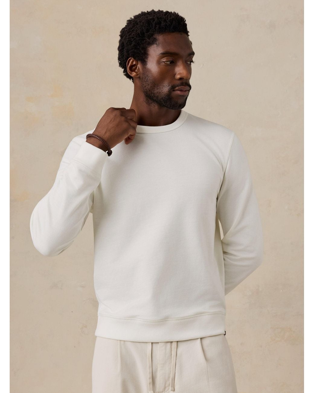 Faherty Brand Natural French Terry Crewneck for men