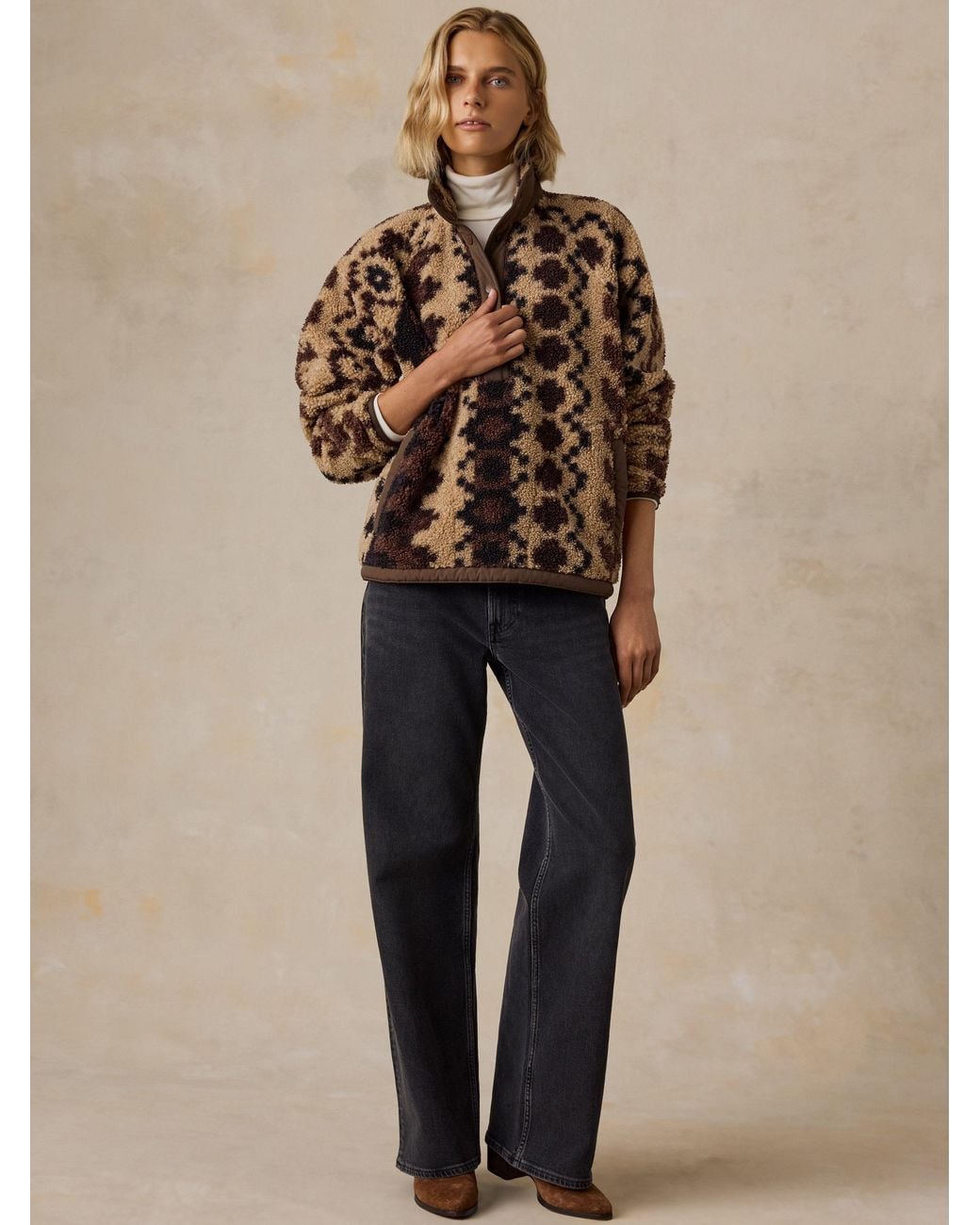 Faherty Brand Brown Fireside Fleece Pullover