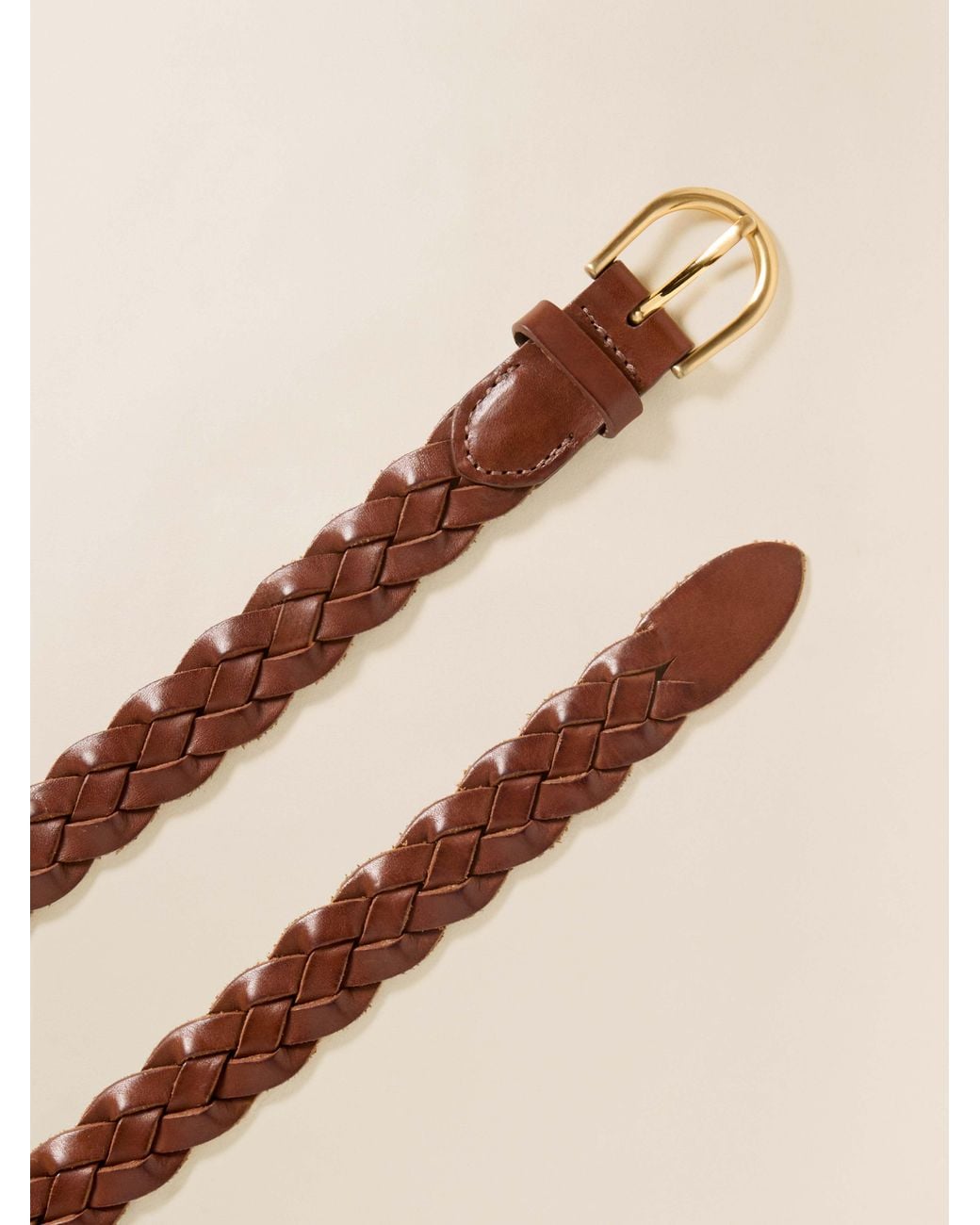 Faherty Brand Brown Downtown Braided Leather Belt