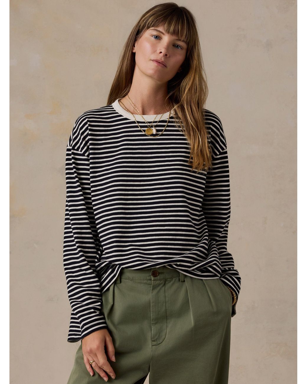 Faherty Brand Green Sunwashed Long-Sleeve Retro T-Shirt