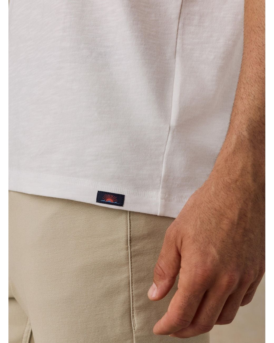 Faherty Brand White Short-Sleeve Sunwashed Regenerative Henley T-Shirt for men