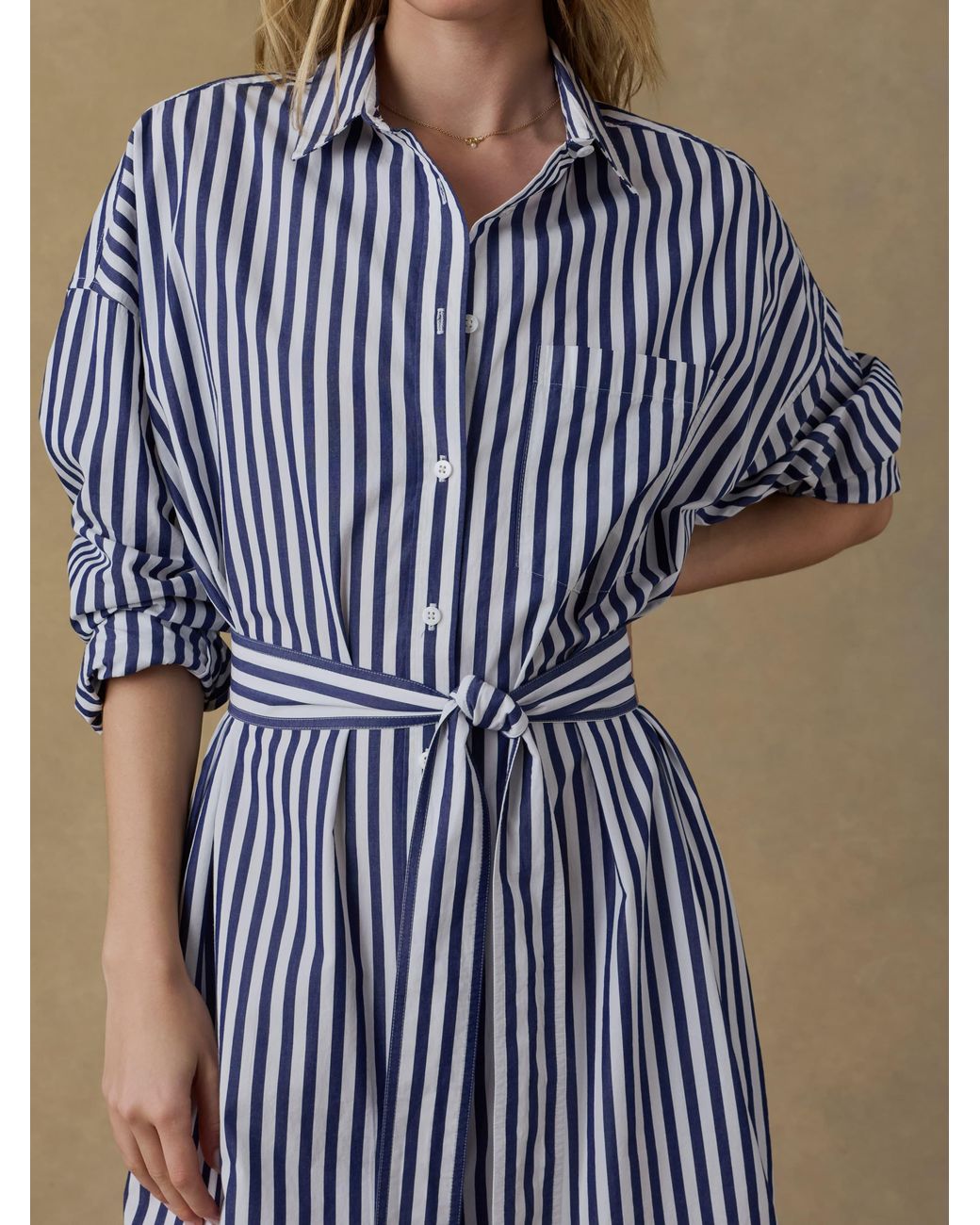 Faherty Brand White Coastal Poplin Rio Shirtdress