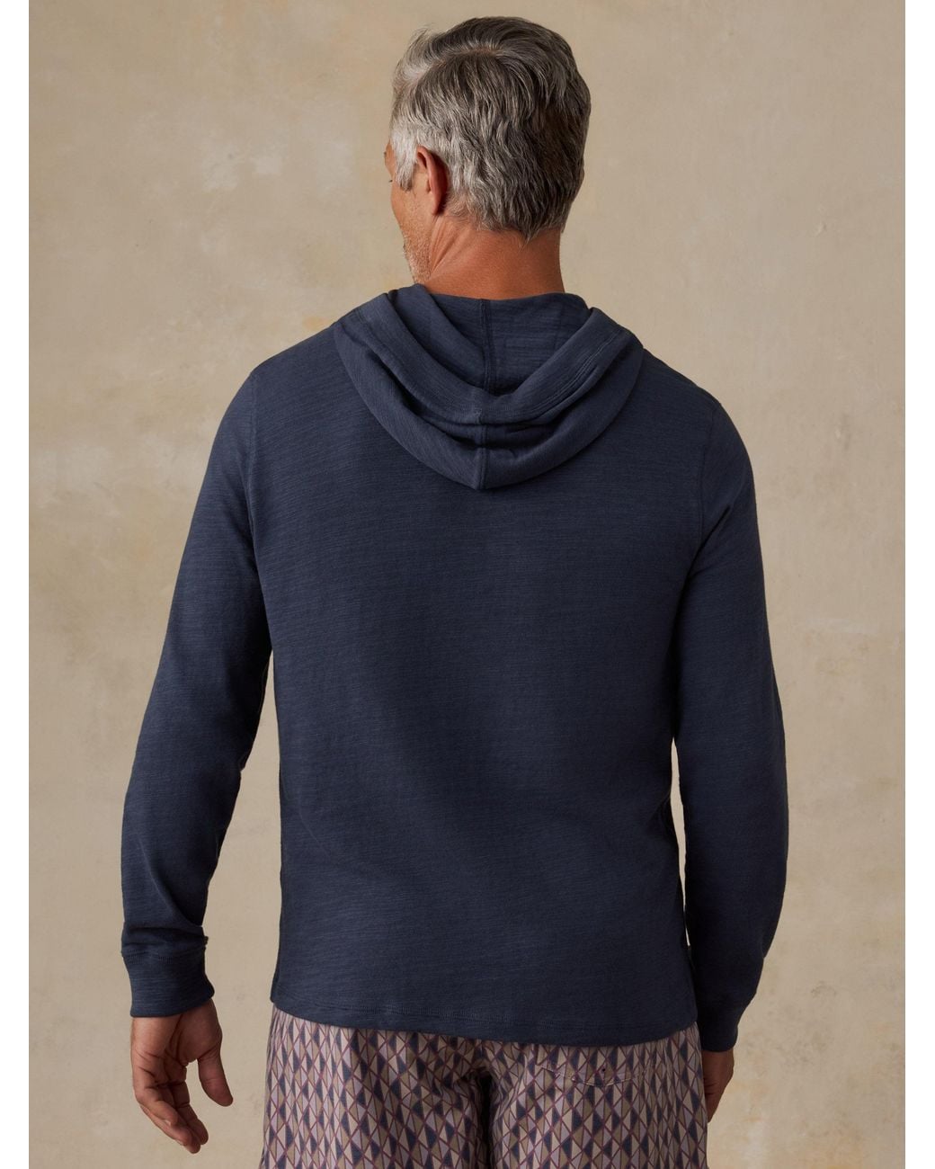 Faherty Brand Blue Sunwashed Organic Hoodie for men