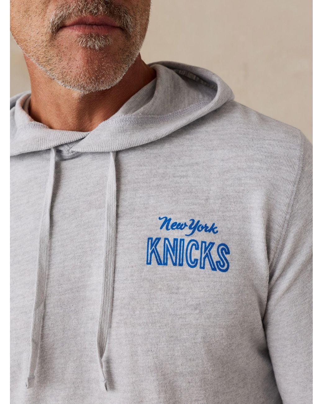 Faherty Brand Gray Ny Knicks Sunwashed Organic Hoodie for men