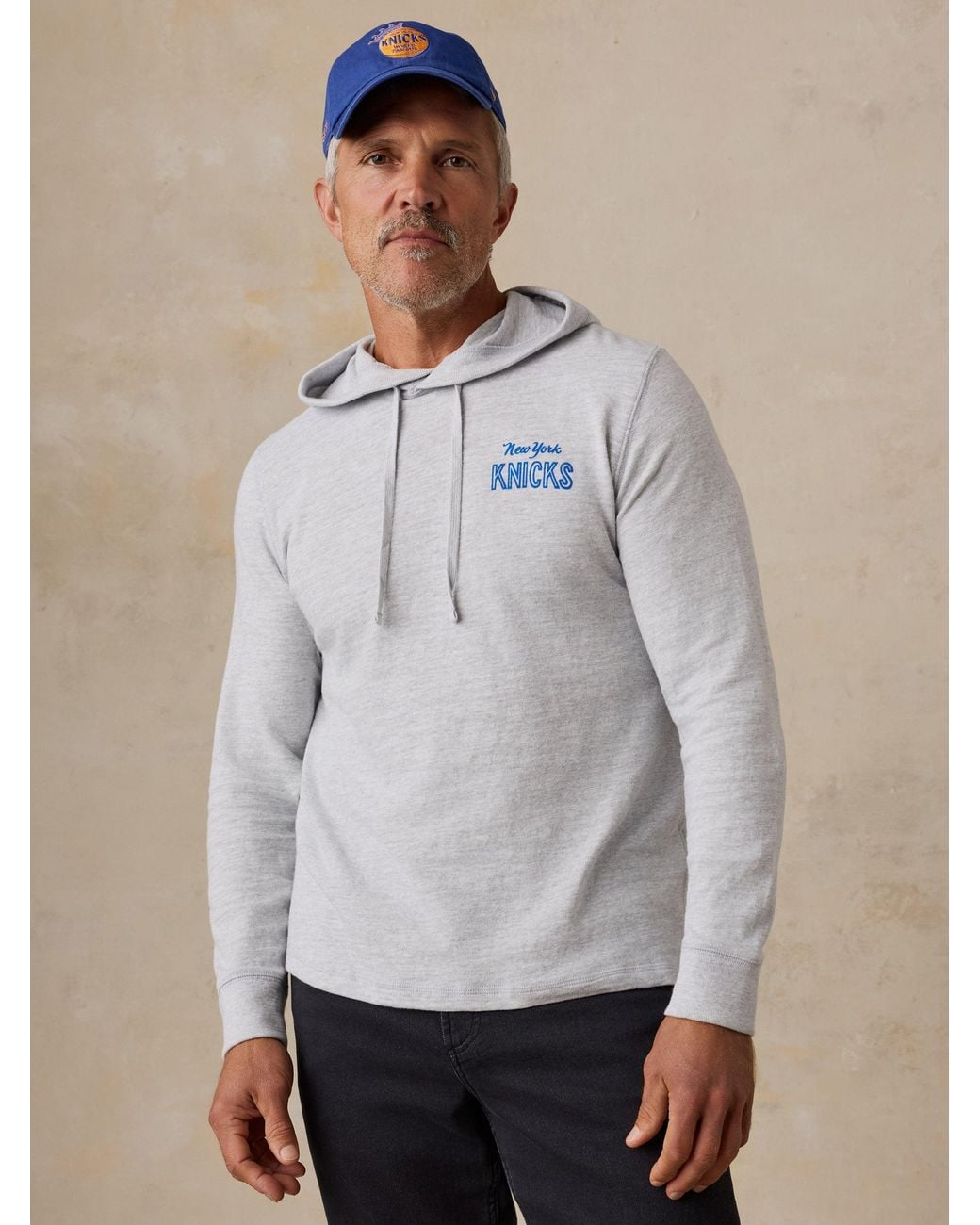 Faherty Brand Gray Ny Knicks Sunwashed Organic Hoodie for men