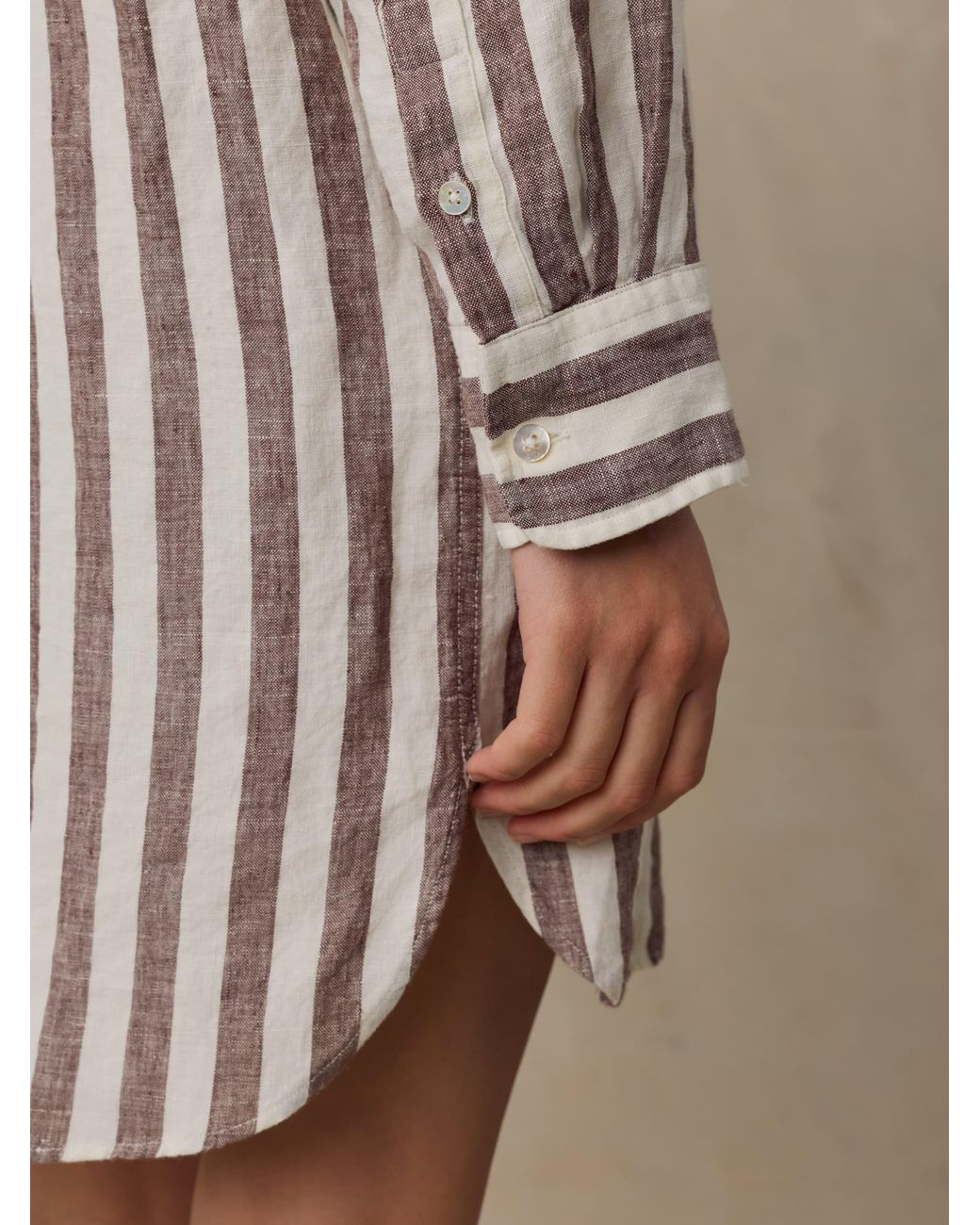 Faherty Brand Brown Laguna Linen Kova Shirtdress