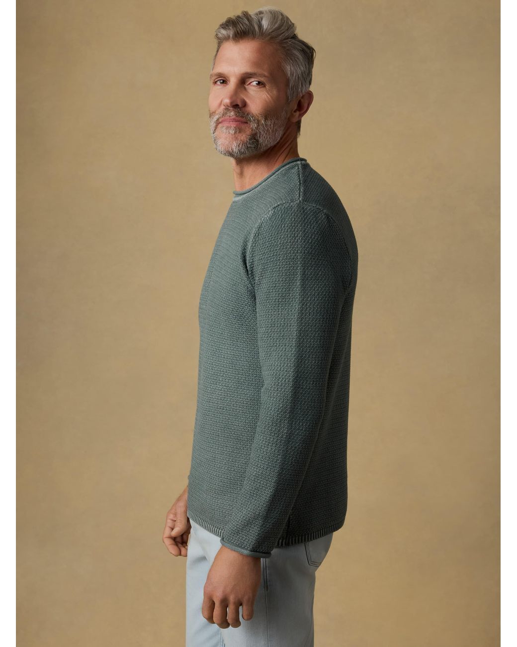 Faherty Brand Green Sunwashed Dockside Sweater for men