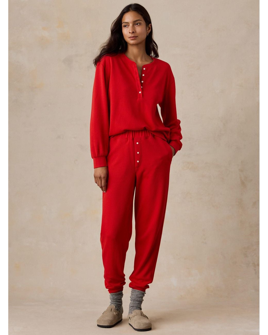 Faherty Brand Red Double Knit Pants