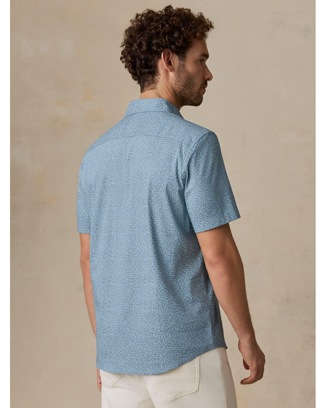 Faherty Brand Blue Short-Sleeve Movement Monterey Shirt for men