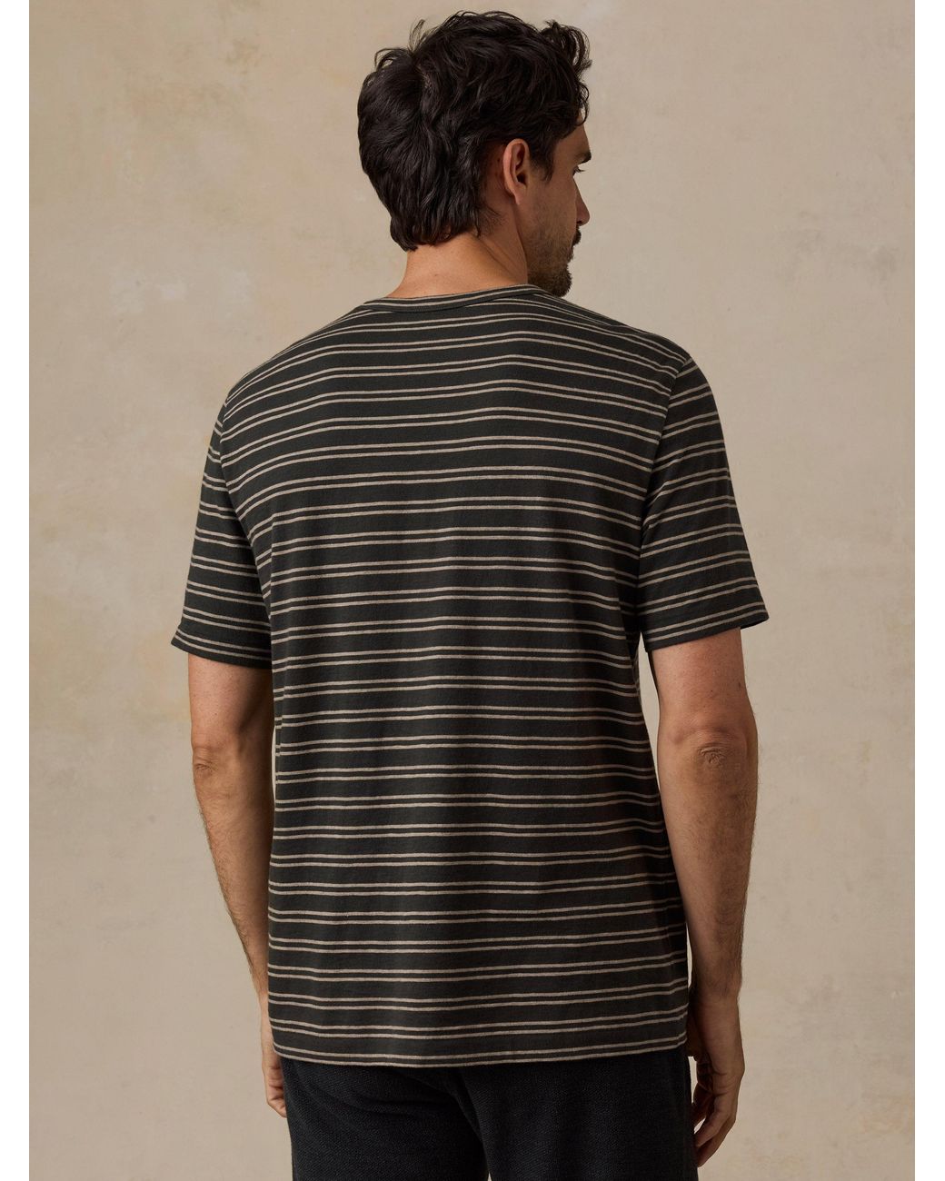 Faherty Brand Black Sunwashed Regenerative T-Shirt for men