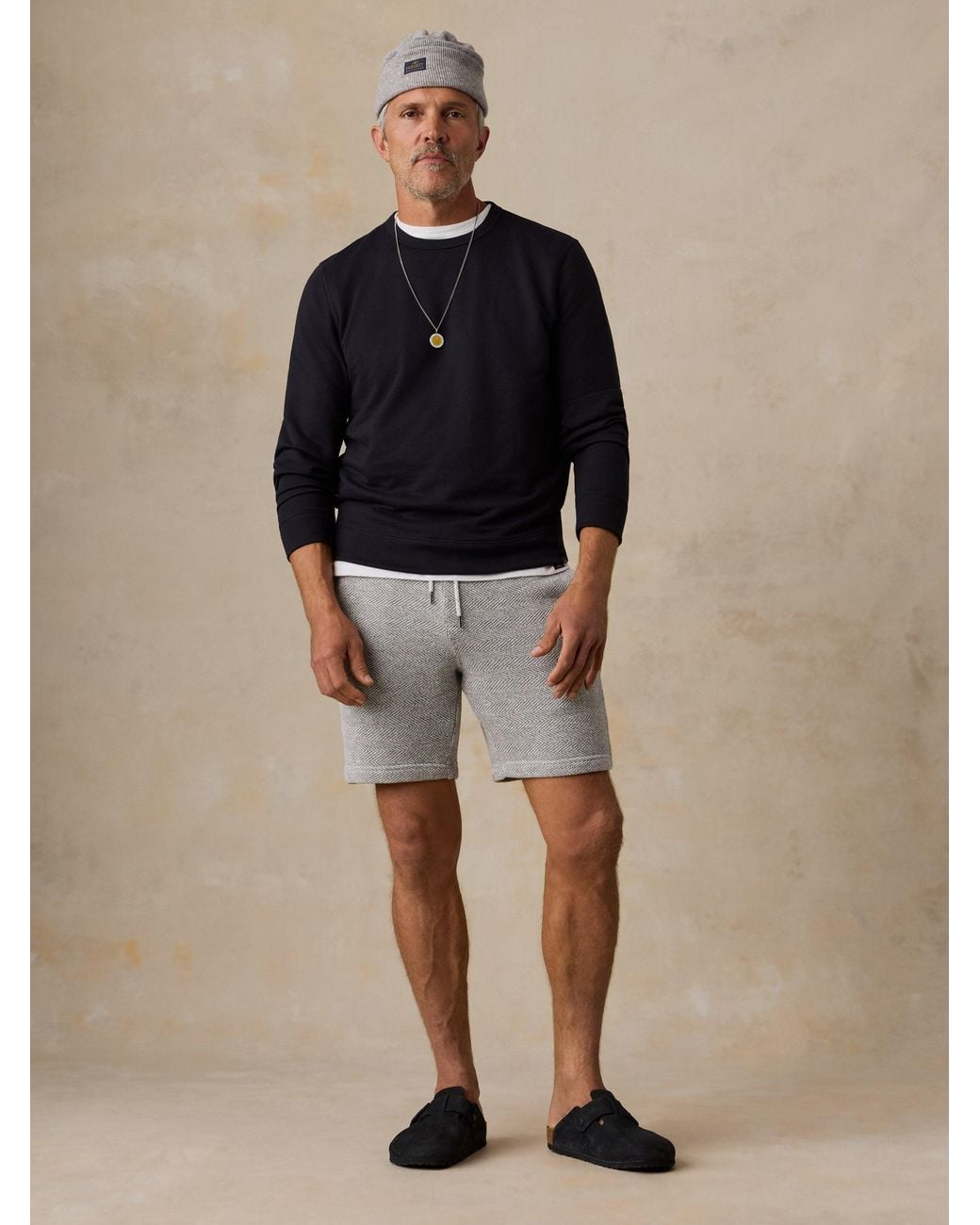 Faherty Brand Blue French Terry Crewneck for men