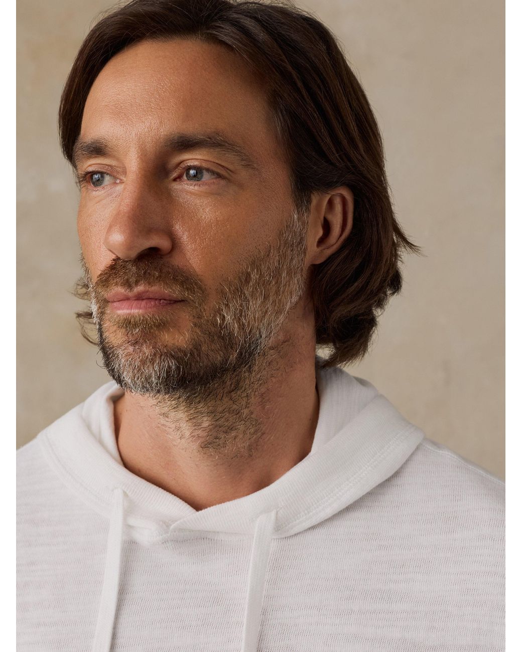 Faherty Brand White Sunwashed Organic Hoodie for men