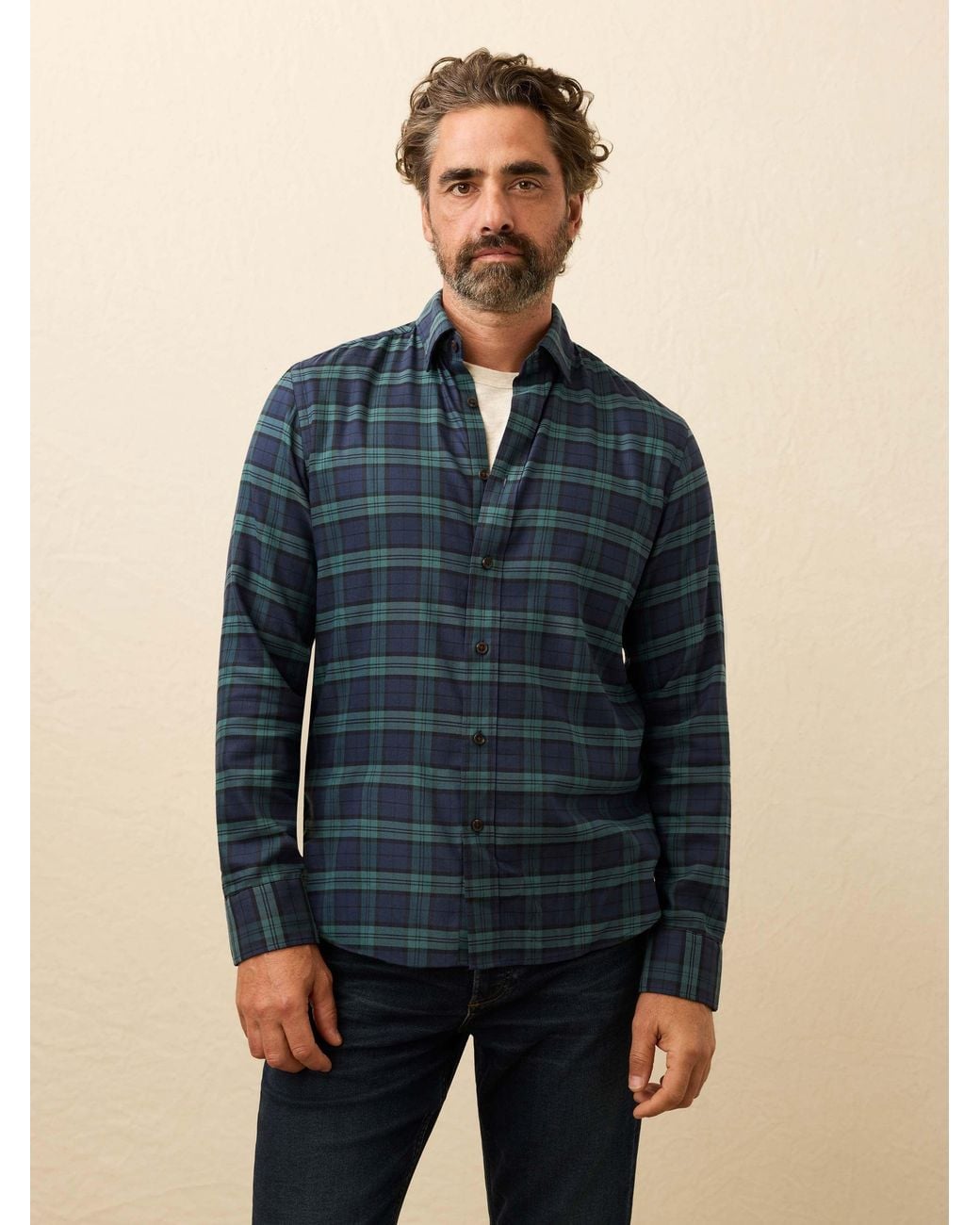 Faherty Brand Blue Soft Twill Movement Shirt for men