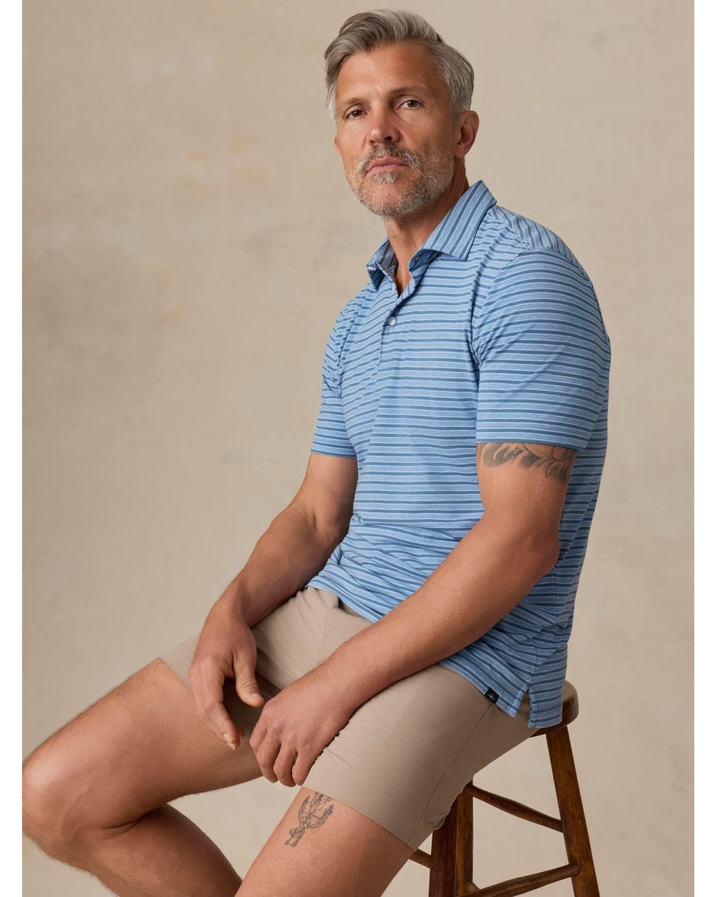 Faherty Brand Blue Short-Sleeve Movement Polo Shirt for men