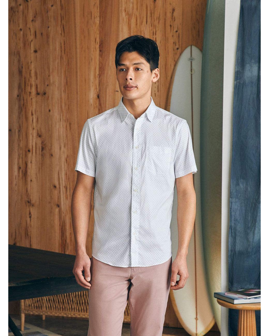 Faherty Brand White Movementtm Short-sleeve Shirt for men