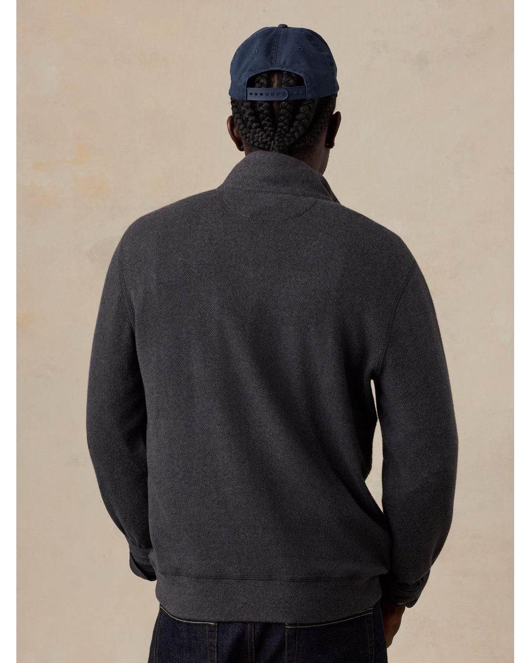 Faherty Brand Black Legend Sweater Quarter Zip for men