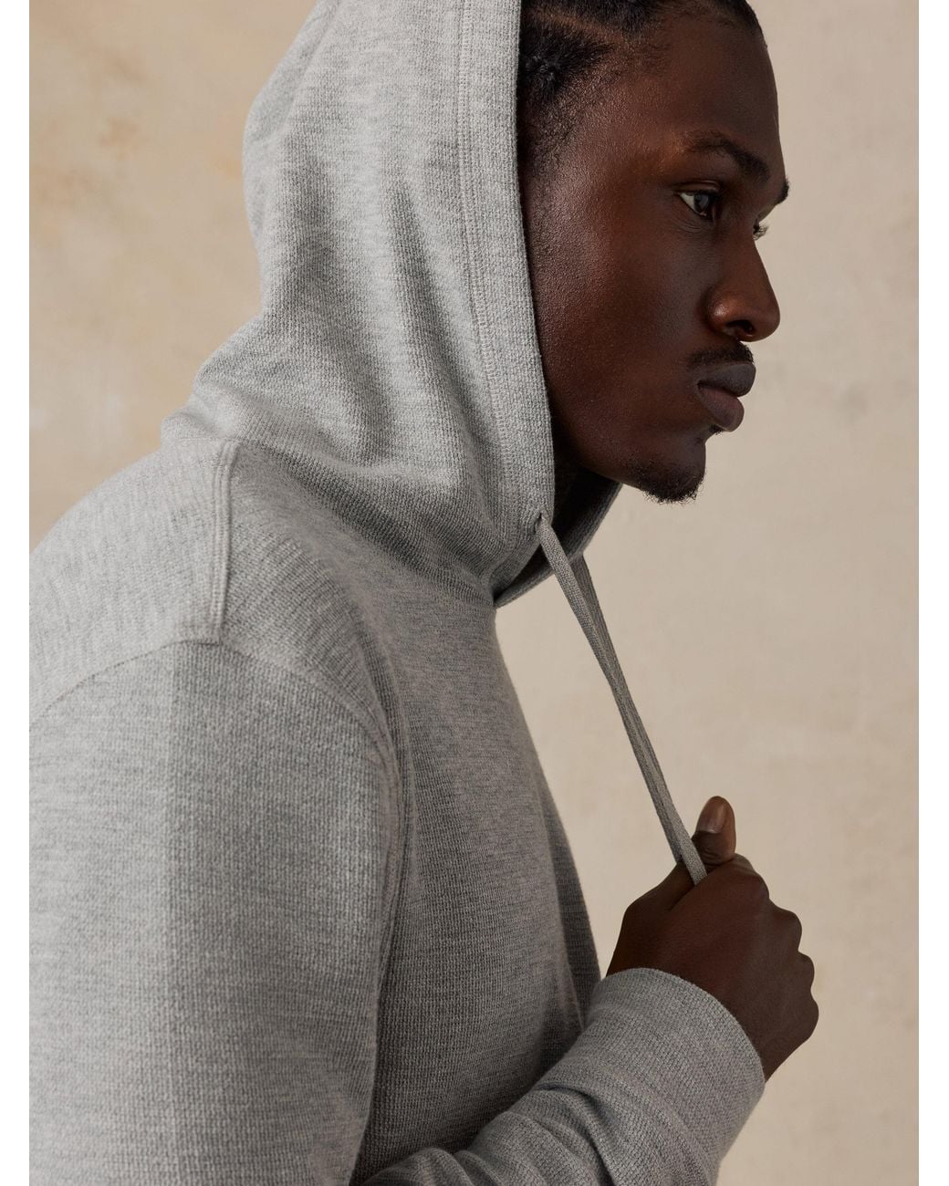 Faherty Brand Gray Highland Knit Hoodie for men