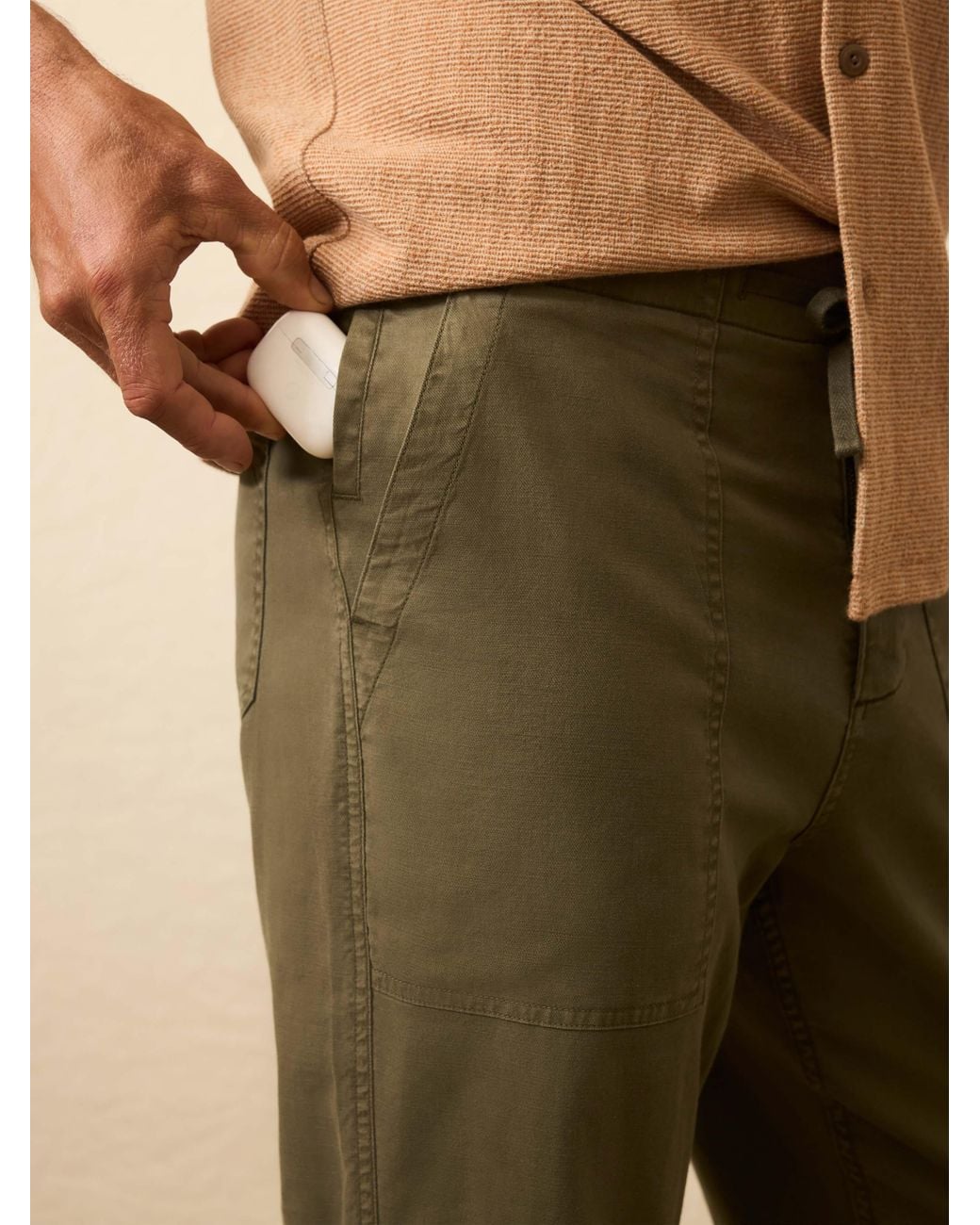 Faherty Brand Natural Dune Utility Pants for men