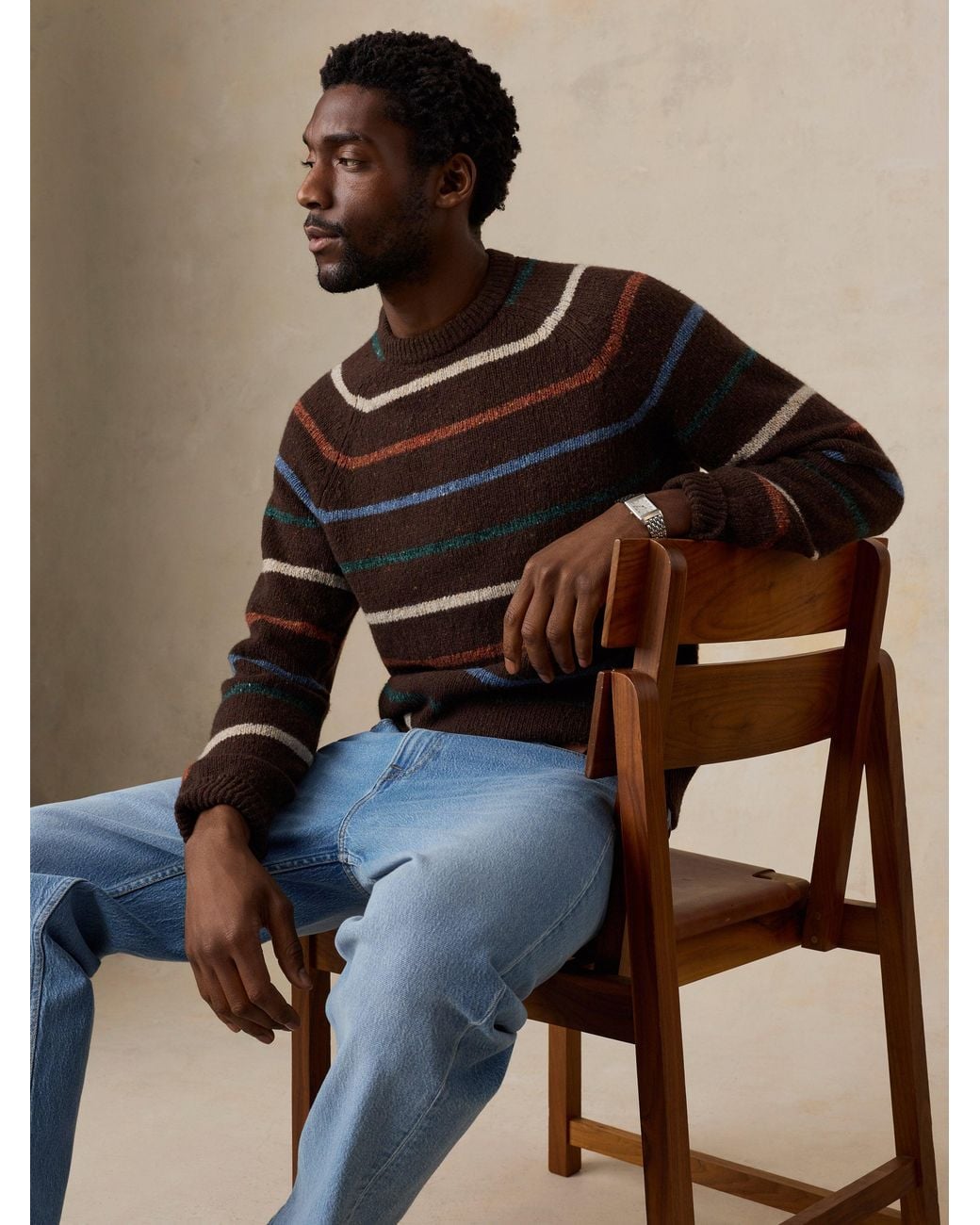 Faherty Brand Black Donegal Crew Sweater for men