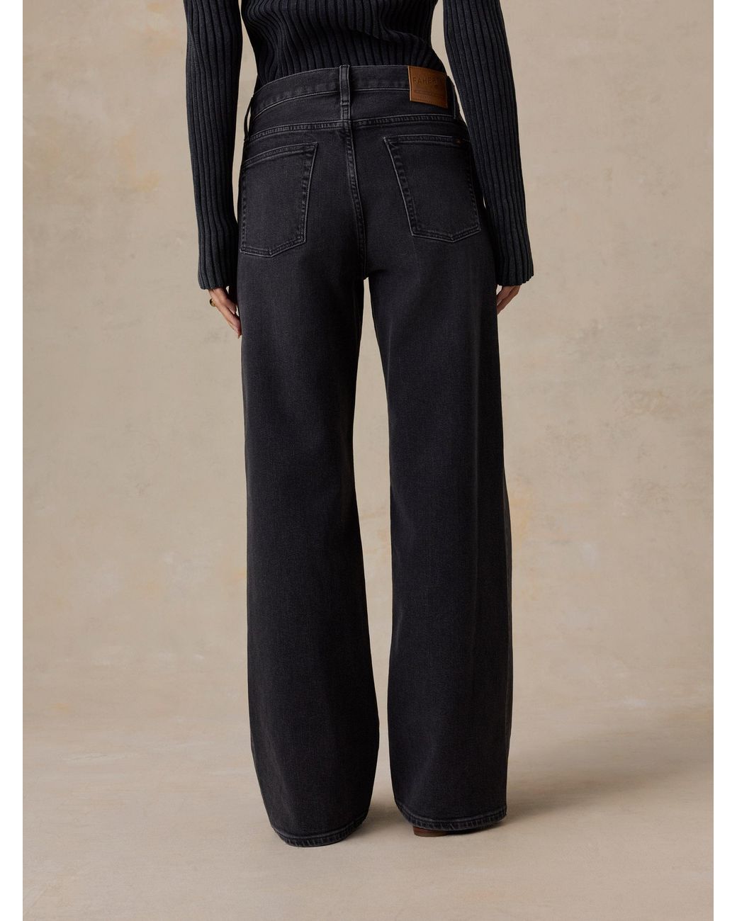 Faherty Brand Blue Regenerative Cotton Denim Wide Leg
