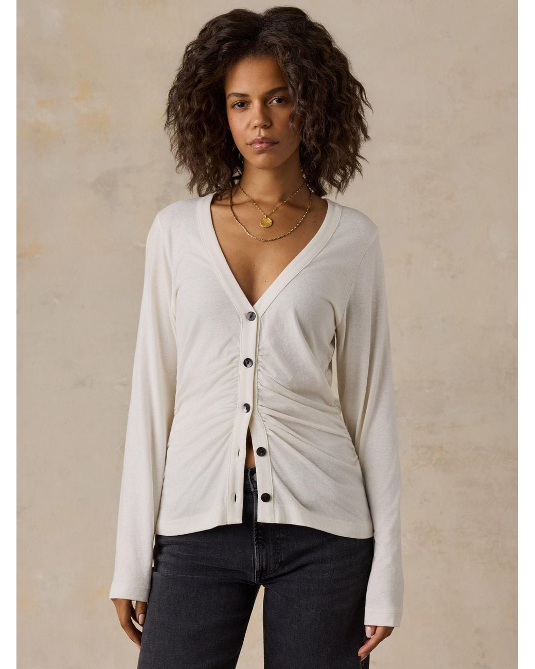 Faherty Brand Natural Cotton Hemp Long-Sleeve Top