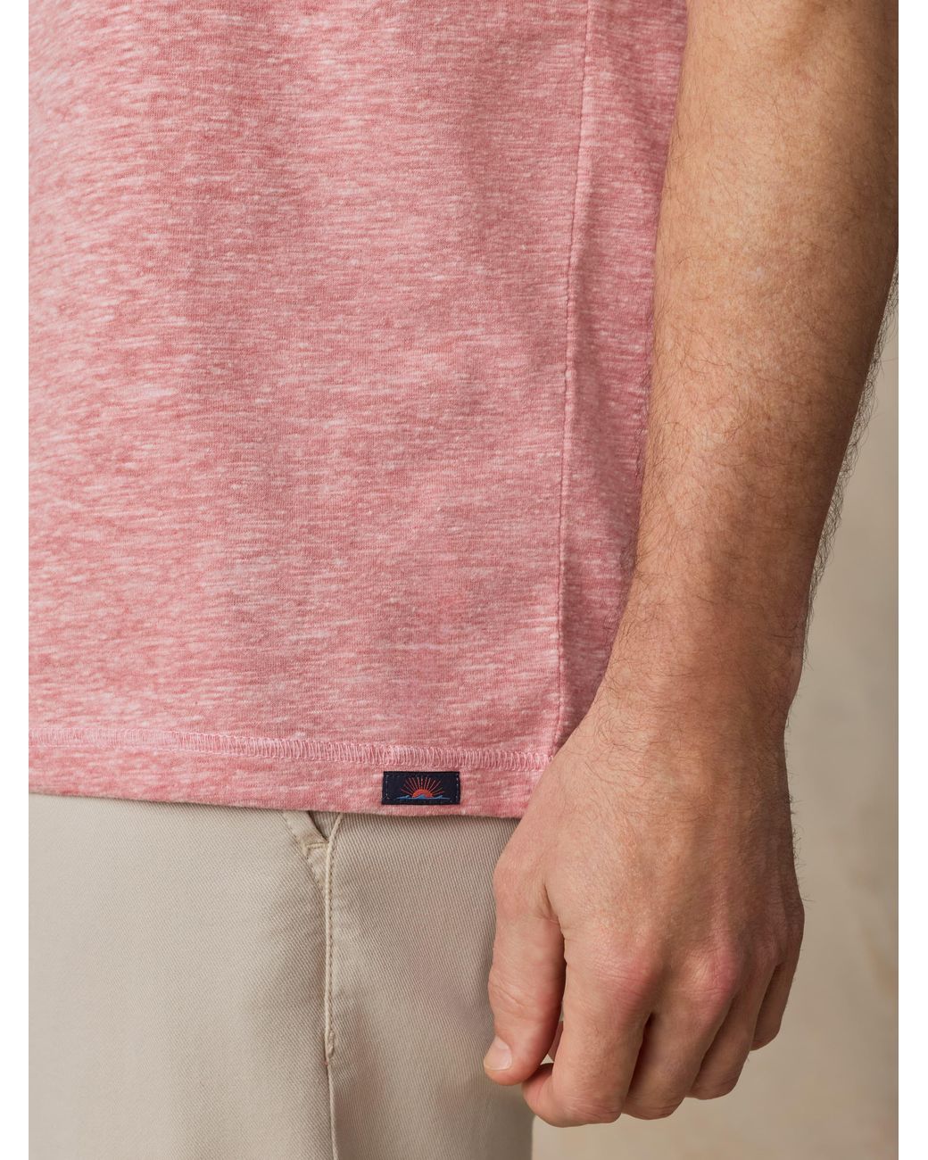 Faherty Brand Pink Short-Sleeve Breeze Henley T-Shirt for men