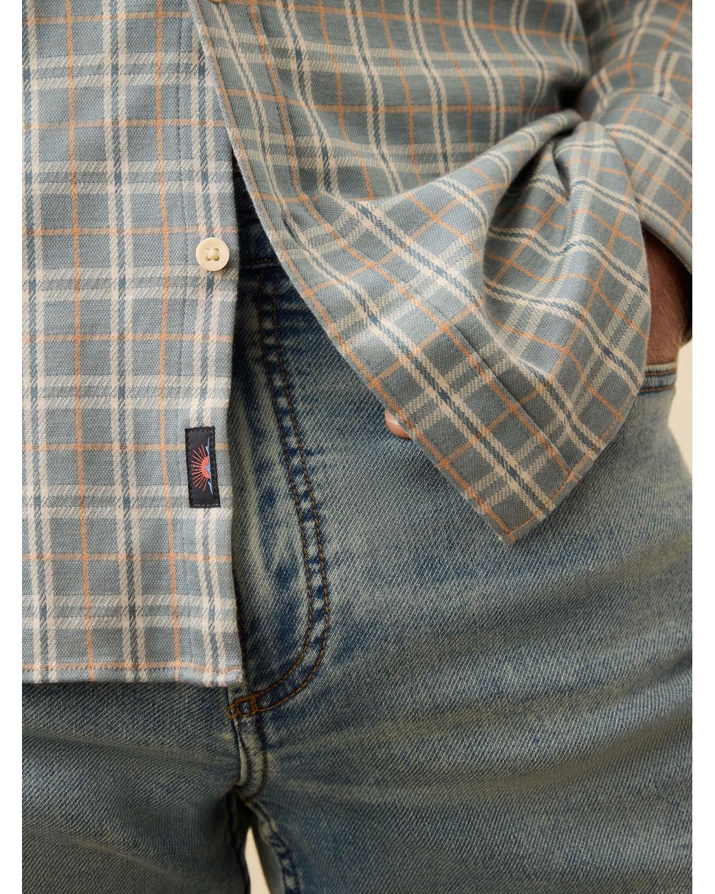 Faherty Brand Gray Coastline Knit Shirt for men