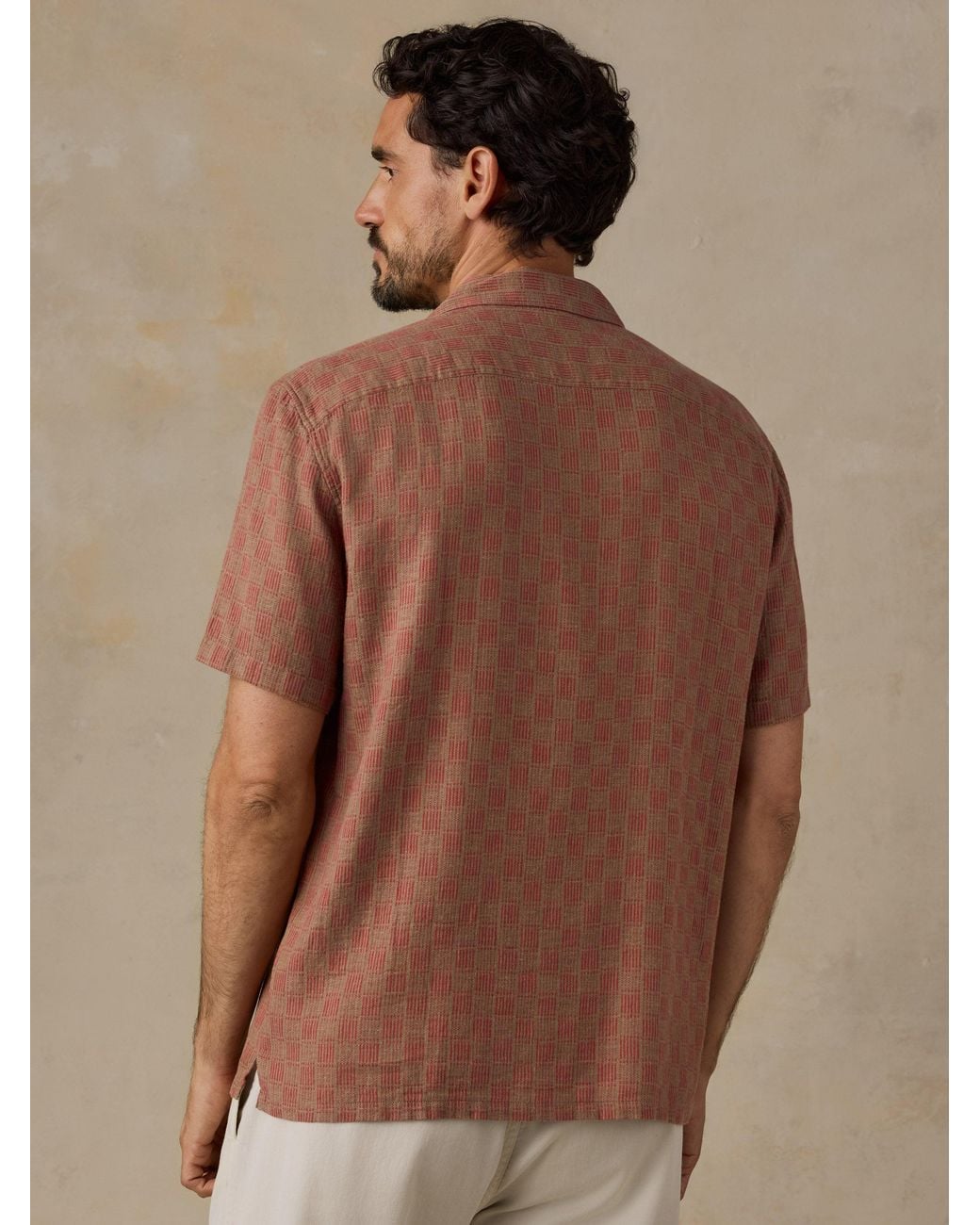 Faherty Brand Green Short-Sleeve Breeze Camp Shirt for men