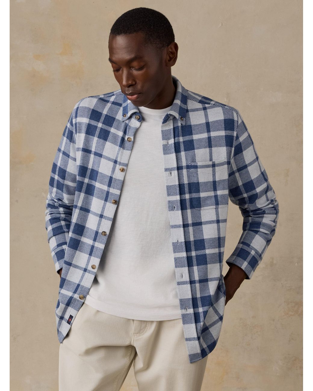 Faherty Brand Blue Legend Sweater Shirt (Single Pocket) for men