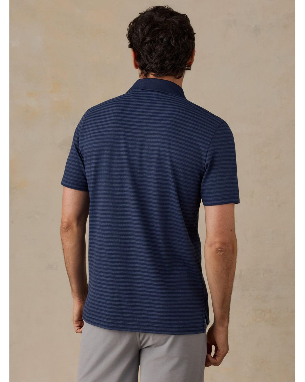 Faherty Brand Blue Short-Sleeve Movement Pique Polo Shirt for men