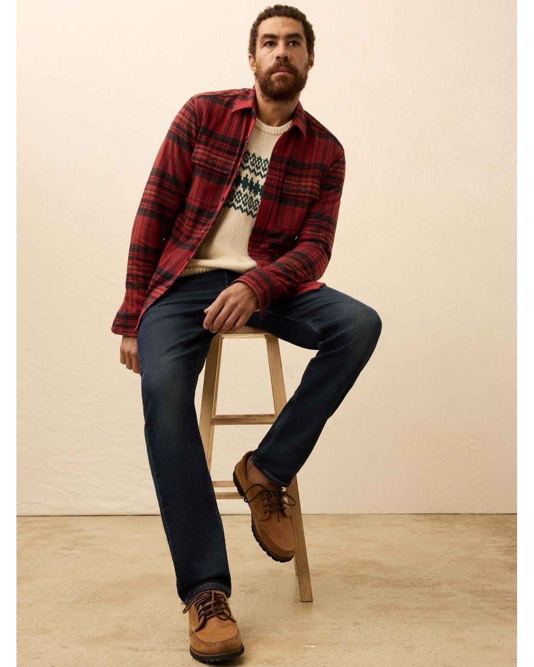 Faherty Brand Red Legend Sweater Shirt for men