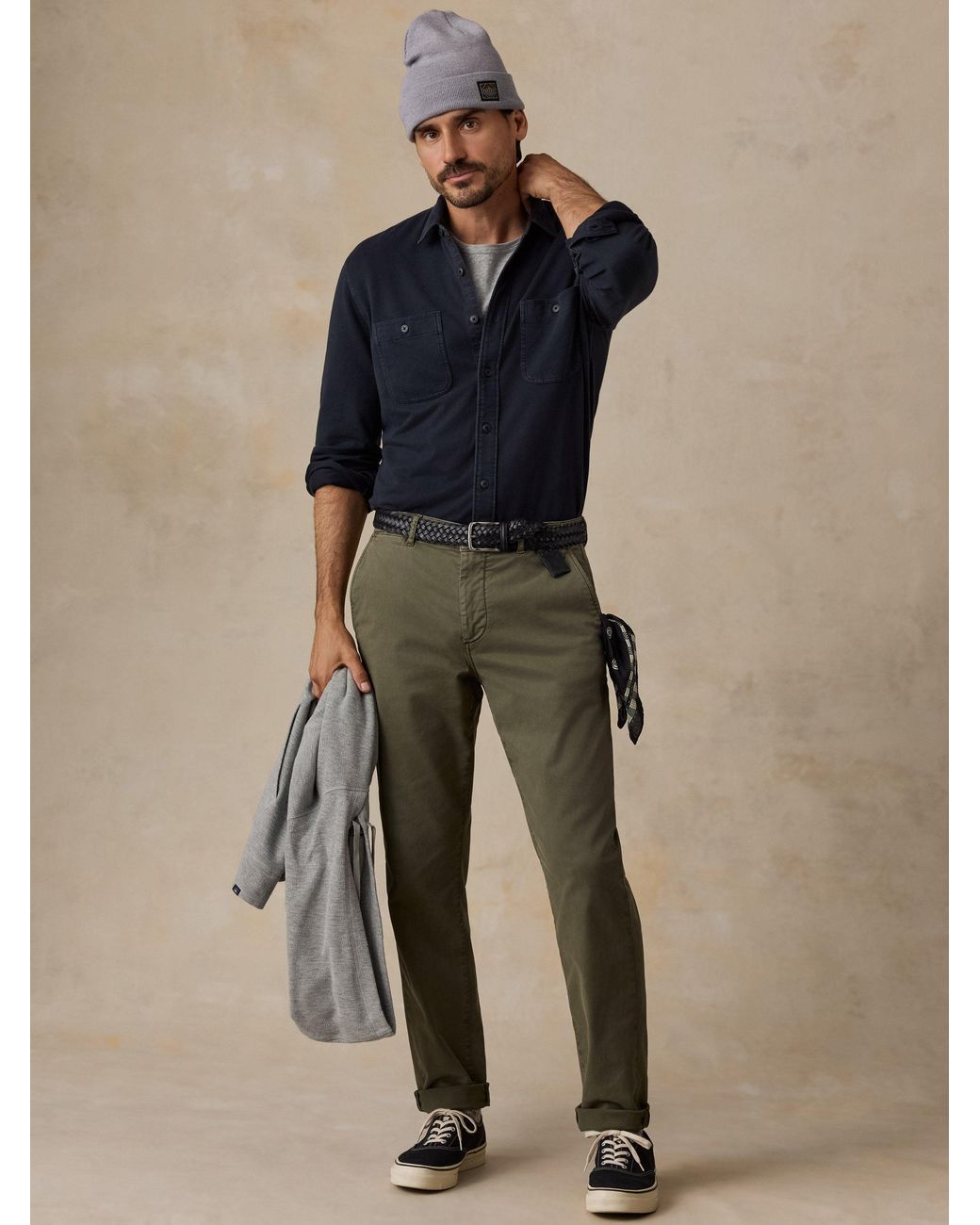 Faherty Brand Blue Field Knit Shirt for men