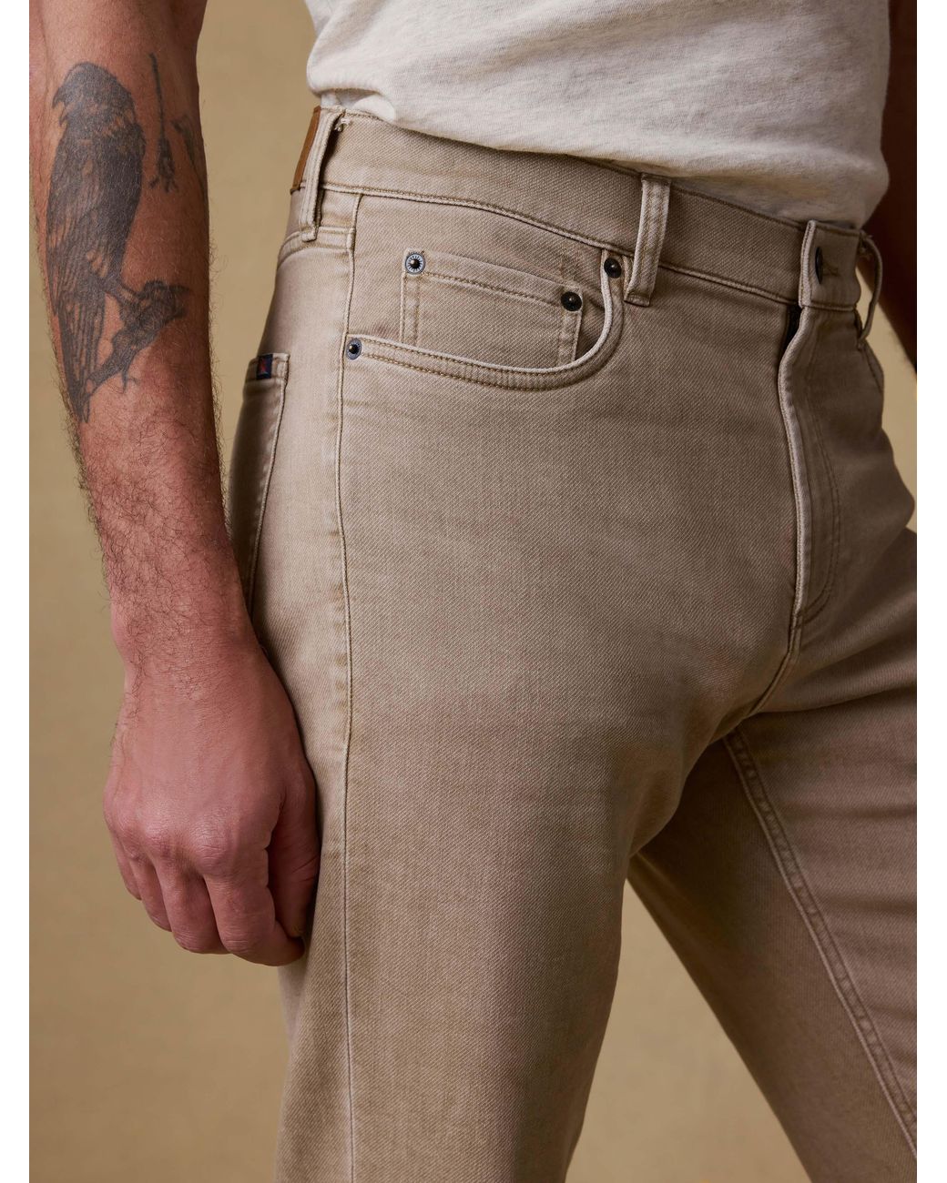 Faherty Brand Natural Stretch Terry 5-Pocket Pants for men