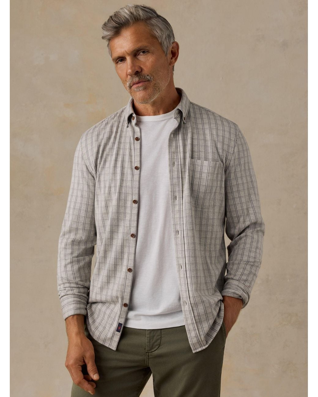 Faherty Brand Brown Coastline Knit Shirt for men