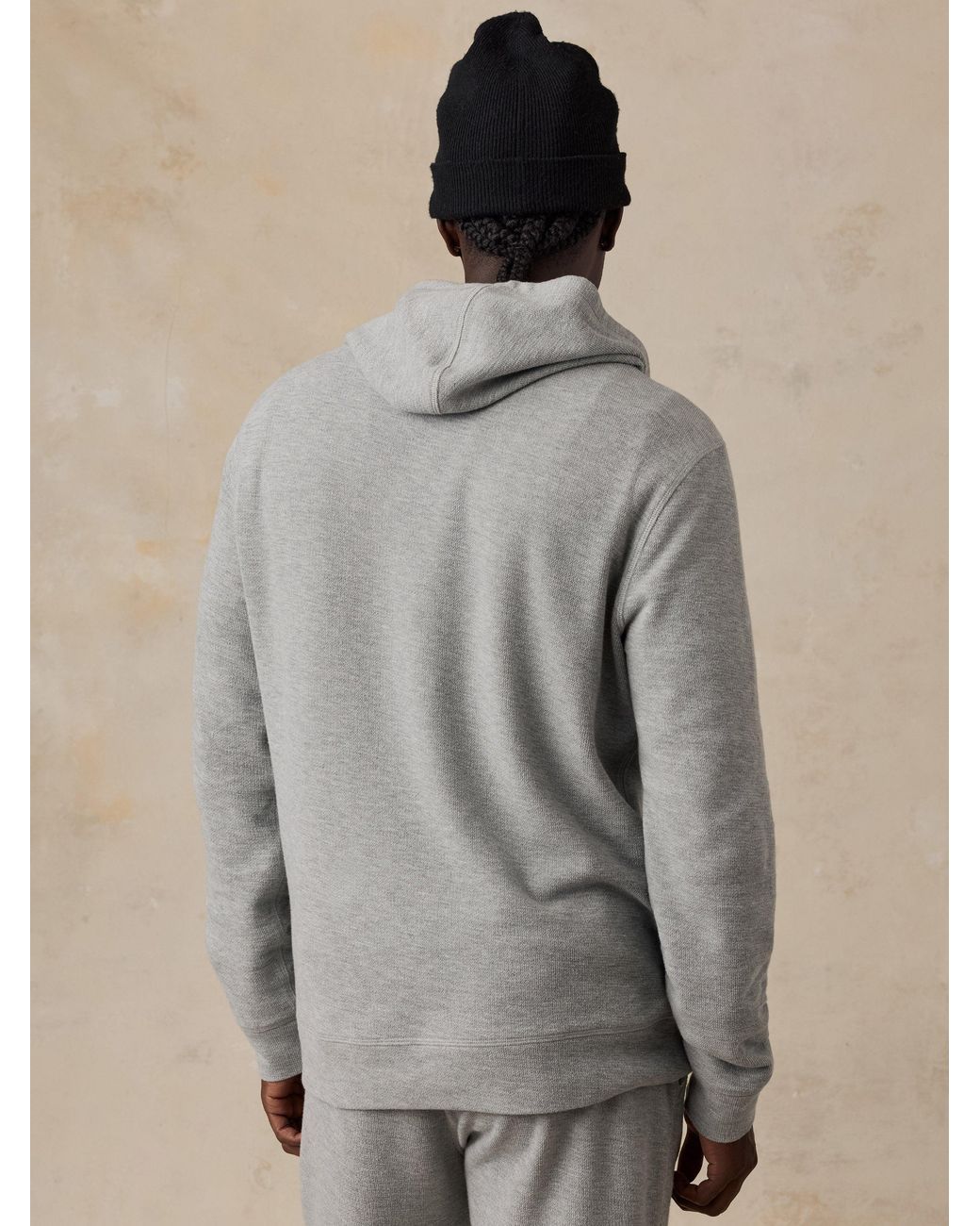 Faherty Brand Gray Highland Knit Hoodie for men