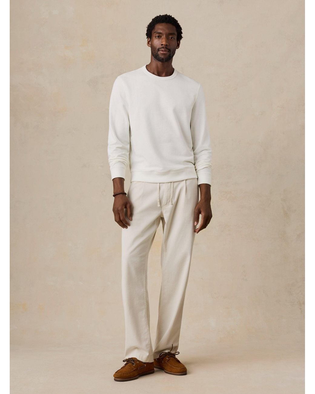 Faherty Brand Natural French Terry Crewneck for men