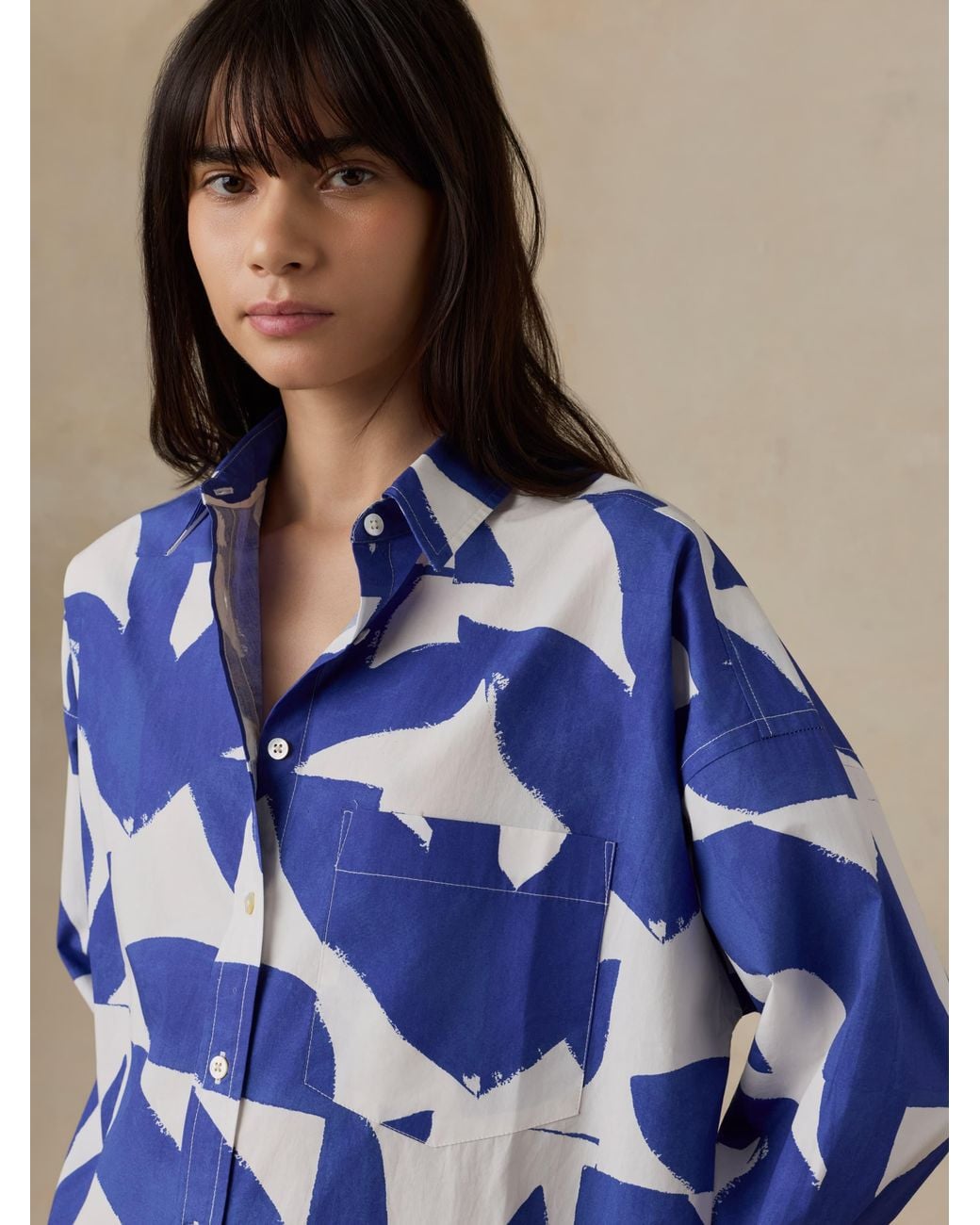 Faherty Brand Blue Coastal Poplin Kova Shirtdress