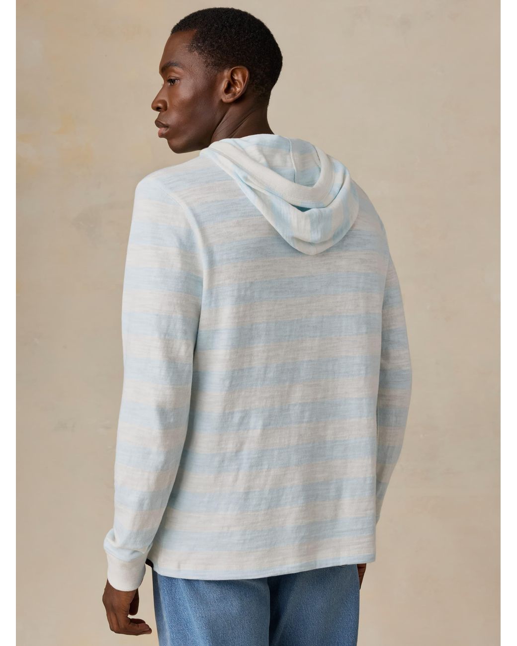 Faherty Brand White Sunwashed Organic Hoodie for men