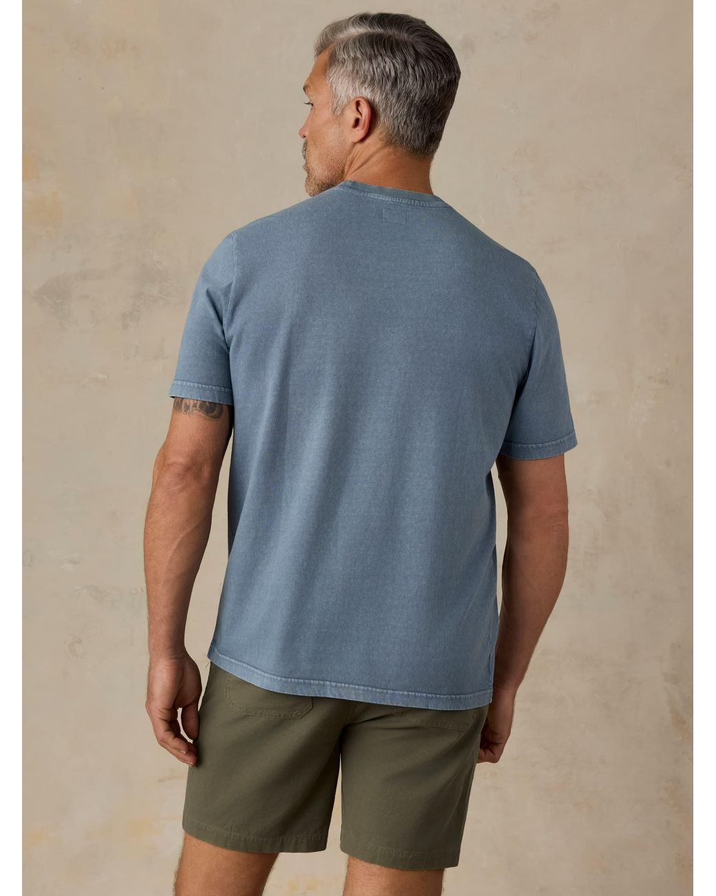 Faherty Brand Blue Short-Sleeve Recycled Cotton T-Shirt for men