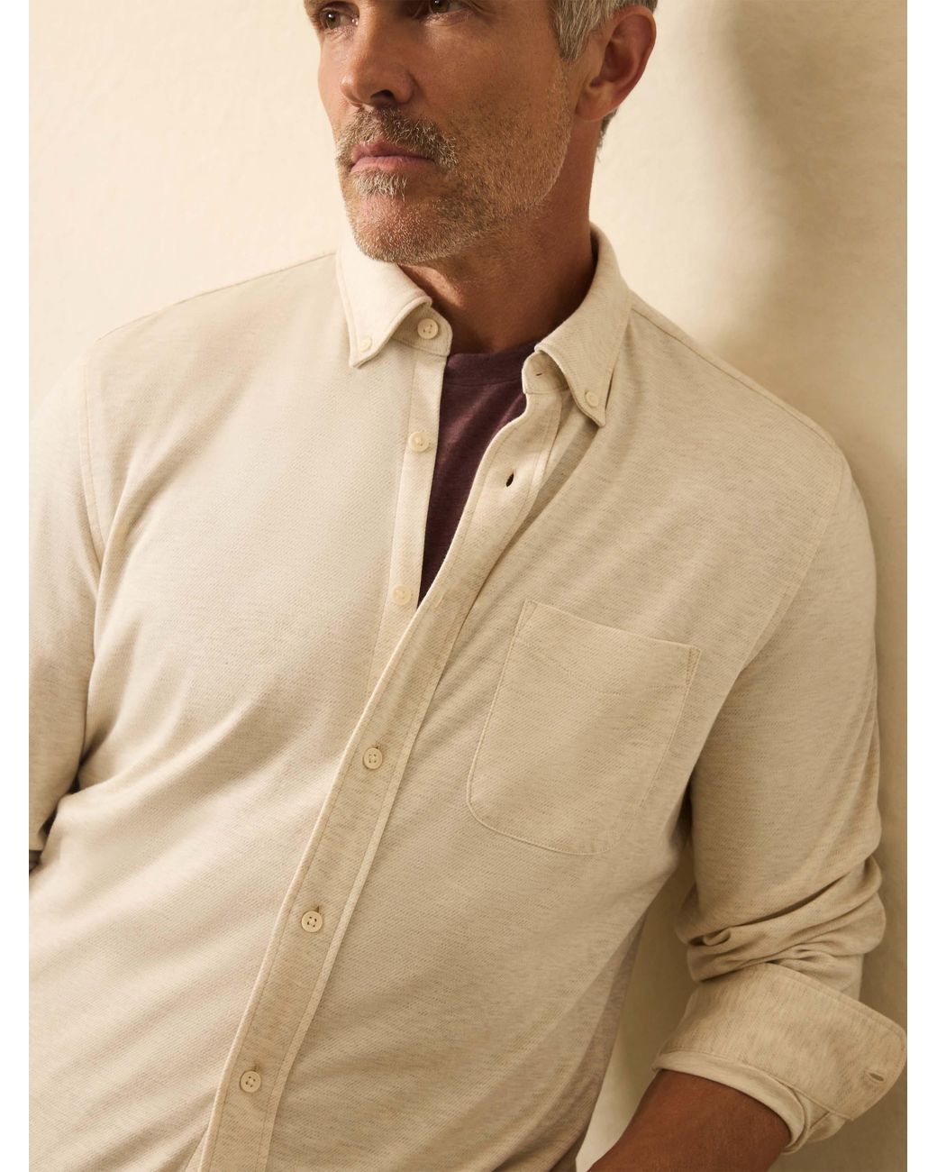Faherty Brand Natural Coastline Knit Shirt for men