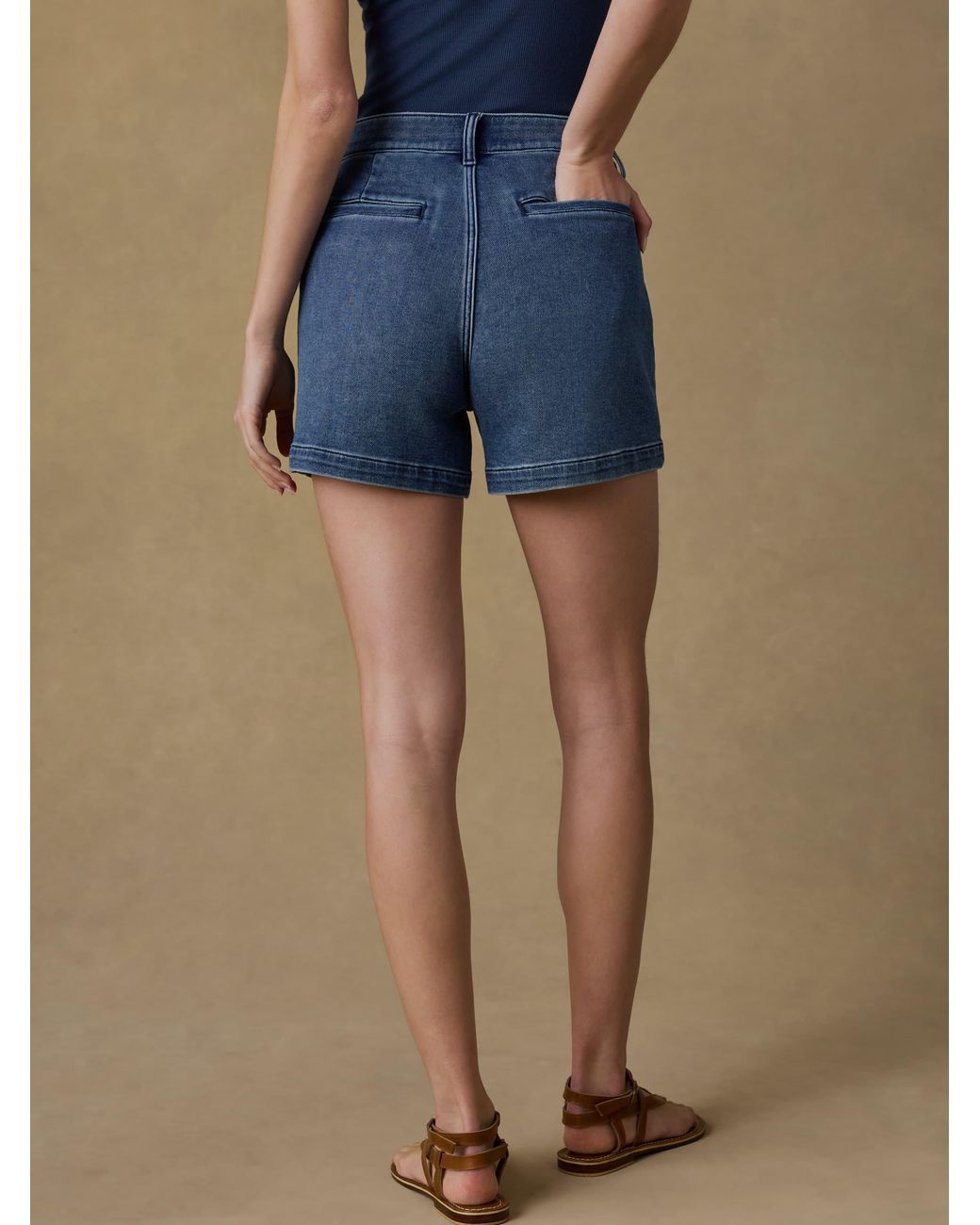 Faherty Brand Blue Stretch Terry Patch Pocket Short