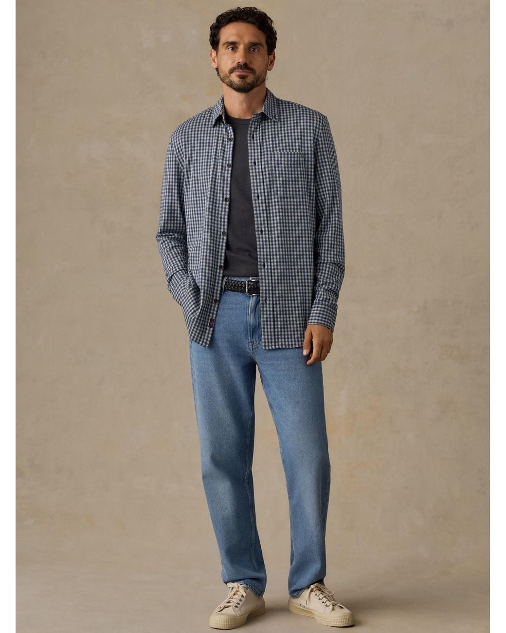 Faherty Brand Blue Coastline Knit Shirt for men
