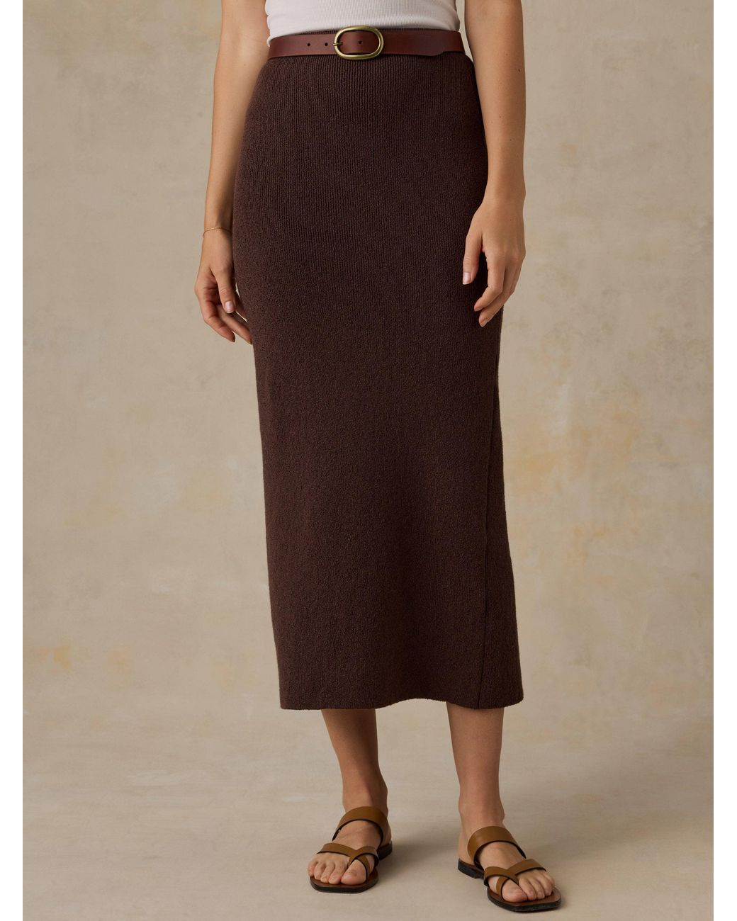 Faherty Brand Natural Miramar Linen Sweater Maxi Skirt