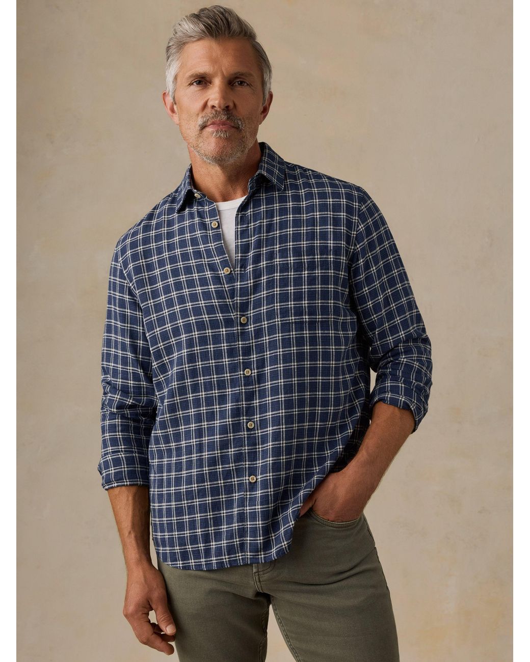 Faherty Brand Blue Palmetto Shirt for men