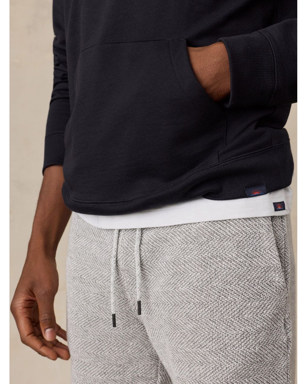 Faherty Brand Black French Terry Hoodie for men