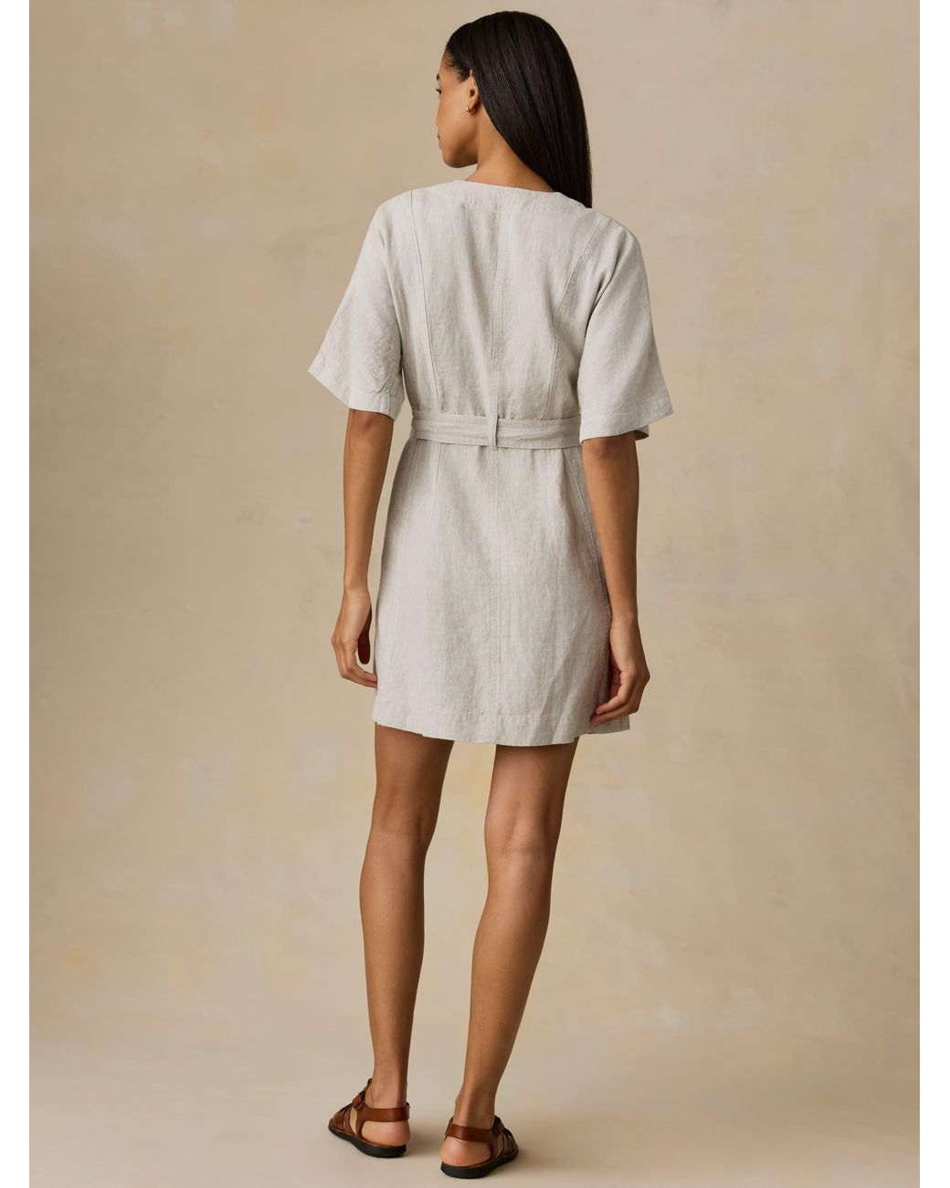 Faherty Brand Natural Sun Strider Linen Camille Mini Dress