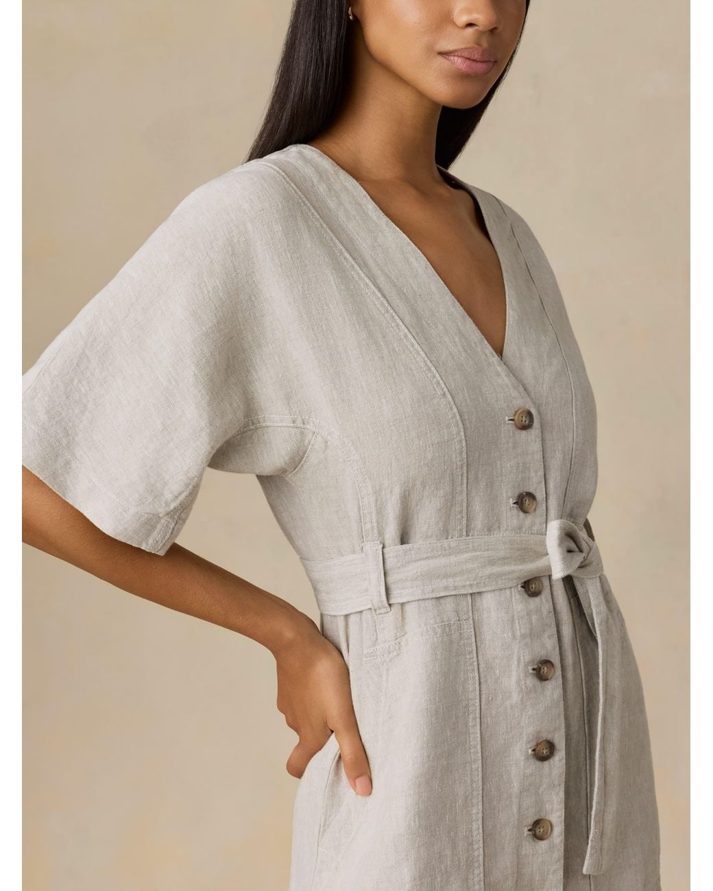 Faherty Brand Natural Sun Strider Linen Camille Mini Dress