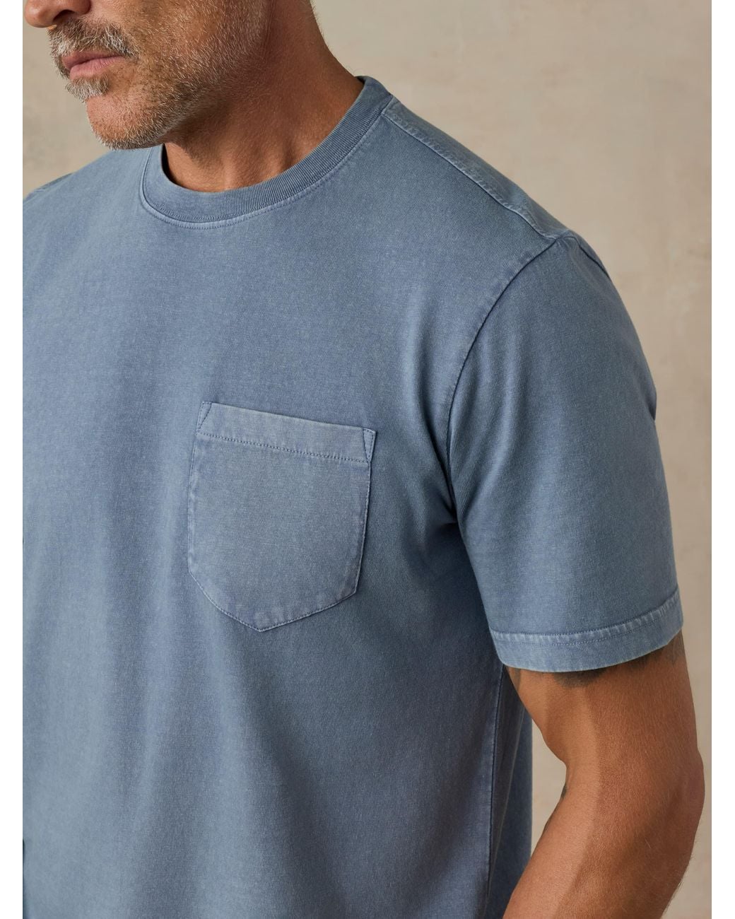 Faherty Brand Blue Short-Sleeve Recycled Cotton T-Shirt for men
